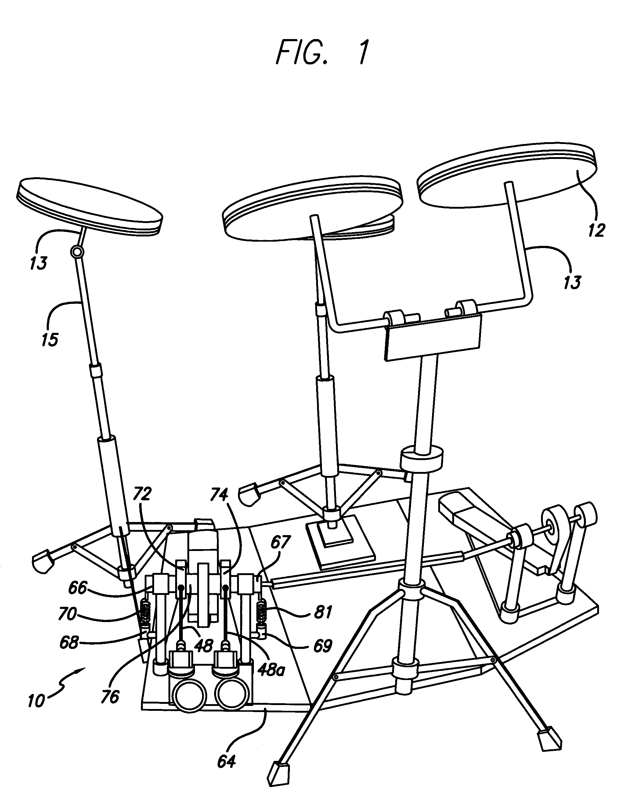 Musical drum practice pads