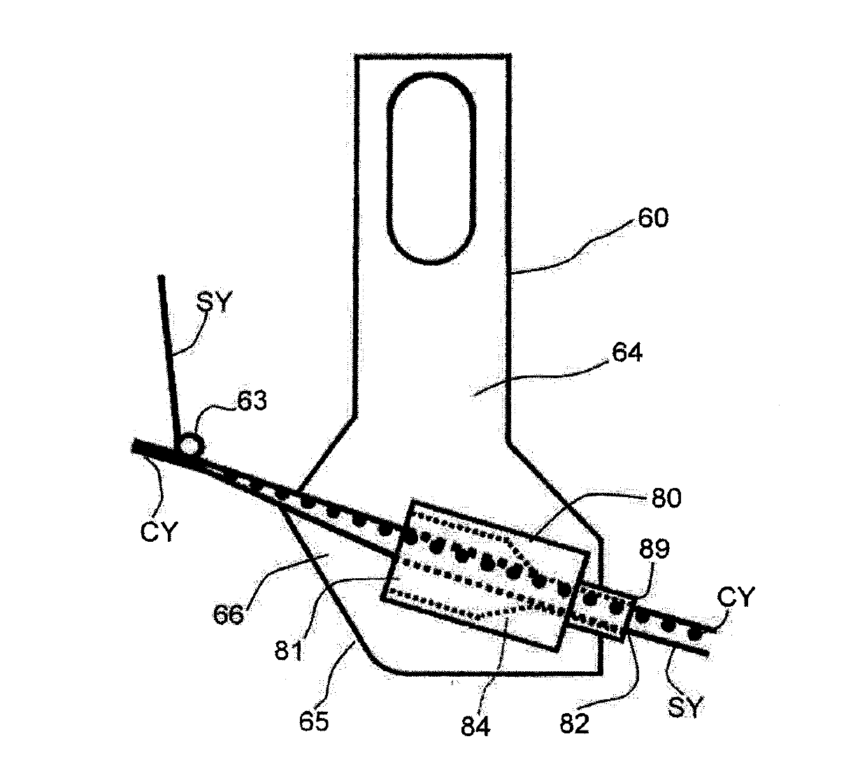 Slit yarn knitting method in circular knitting machine, apparatus therefor and knit fabric