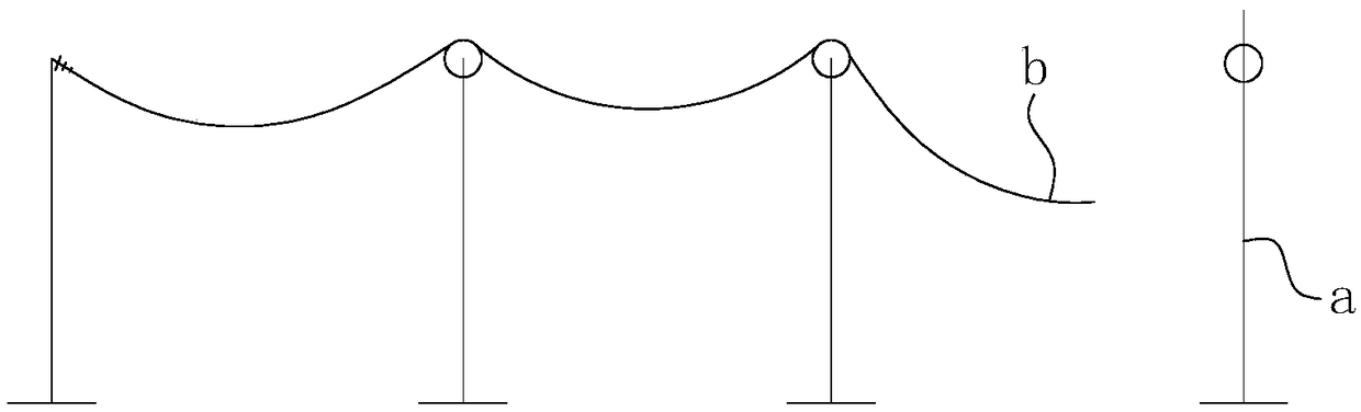 A wire end pulling method used for tightly hanging wire construction of transmission lines