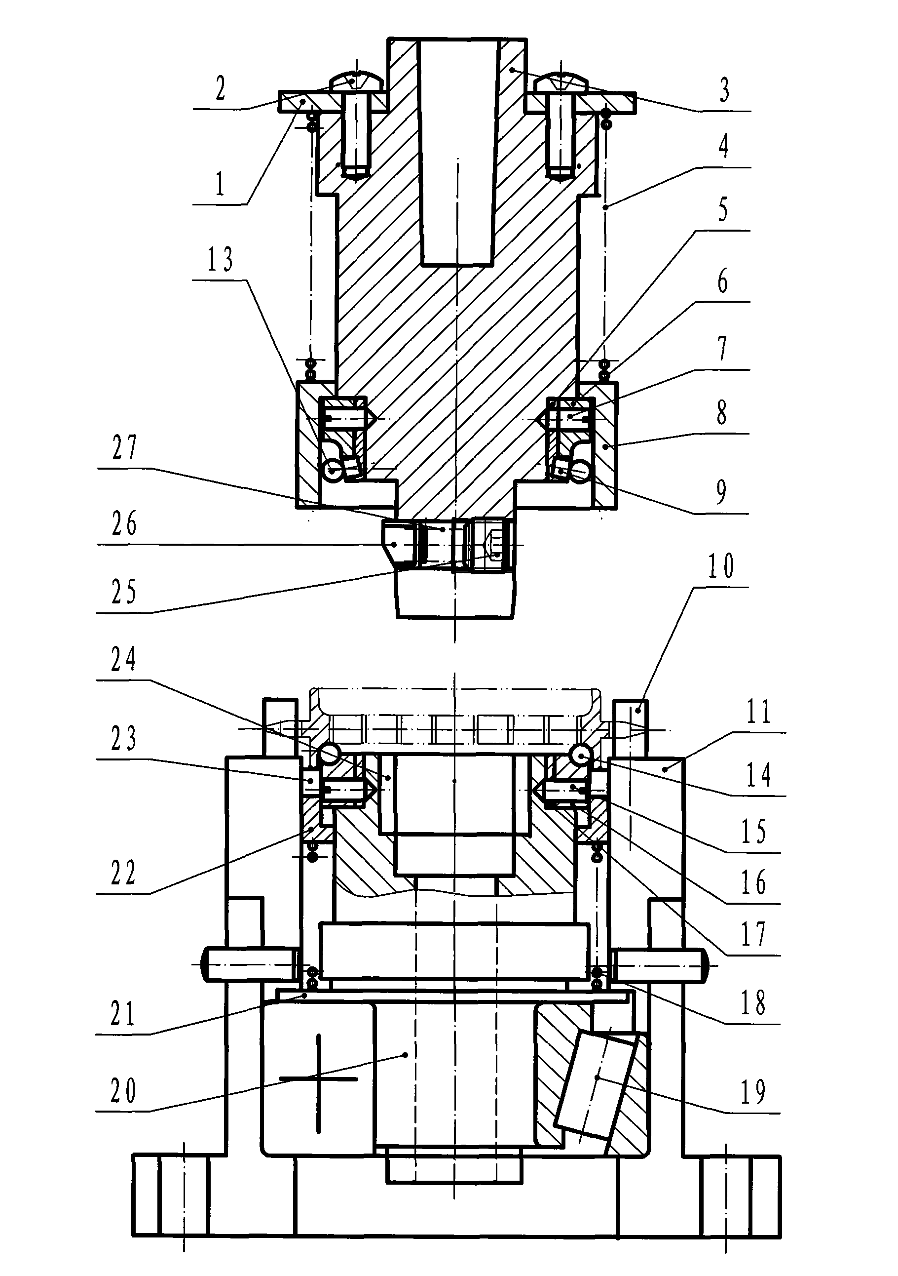 Azimuthal rolling track grinding device for magnetic hanging steel ball