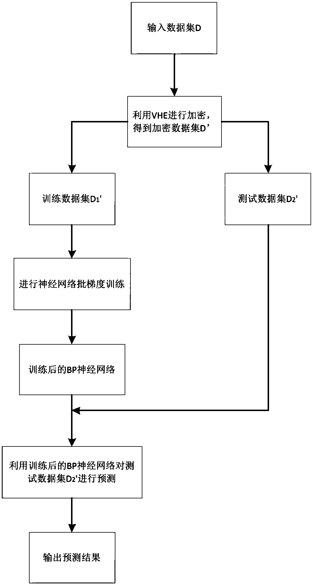 VHE-based privacy protection neural network training and predicting method