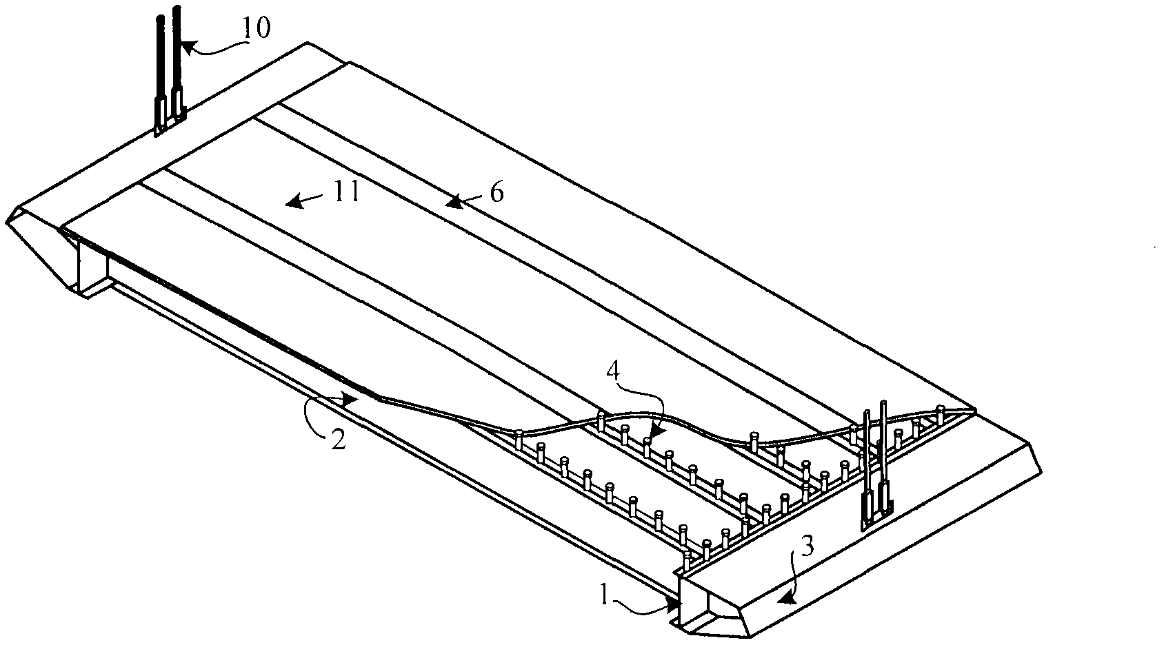 Locally uncombined suspension bridge steel-concrete combined bridge deck system and construction method of combined bridge deck system