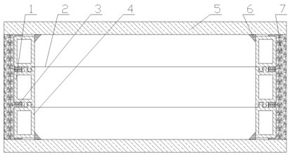 Cavity film with film stretching frames and cavity film hollow glass