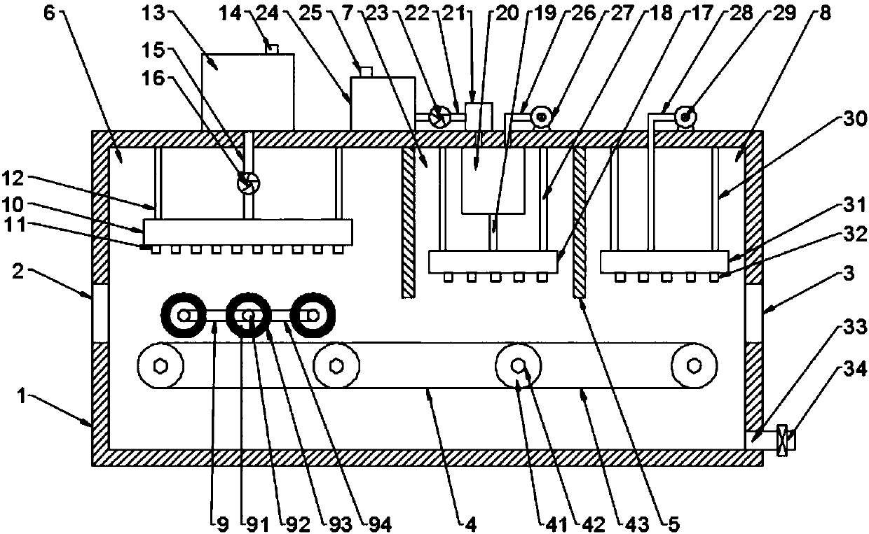 Cleaning, disinfection and drying device for medical apparatus and instruments