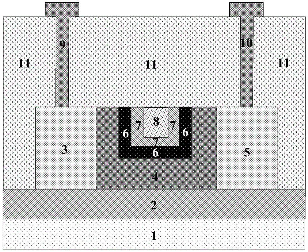 High-transfer-characteristic low-stray-capacitance embedded grid insulation tunneling enhanced transistor