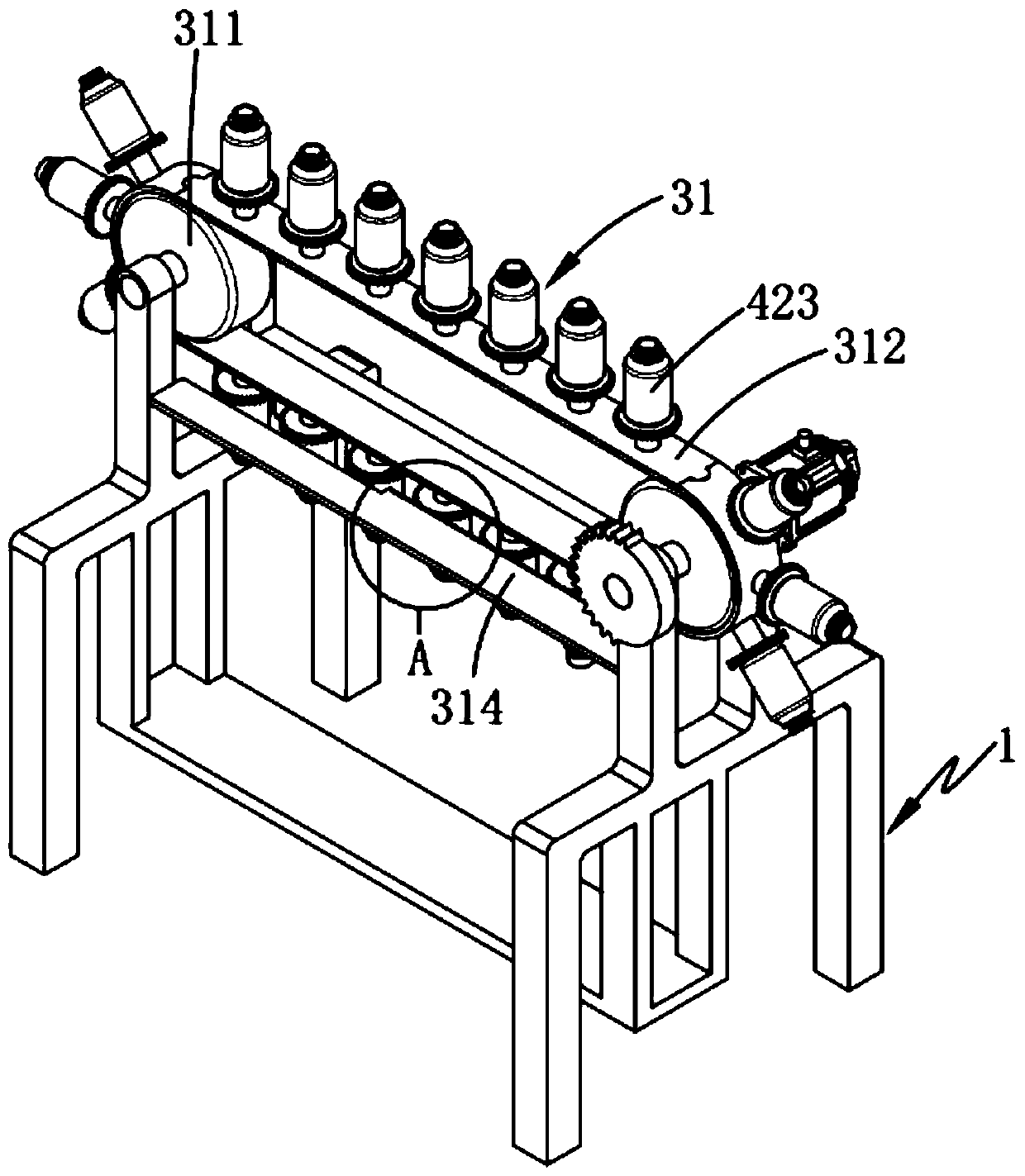 Tracking type dynamic bottle cap marking equipment