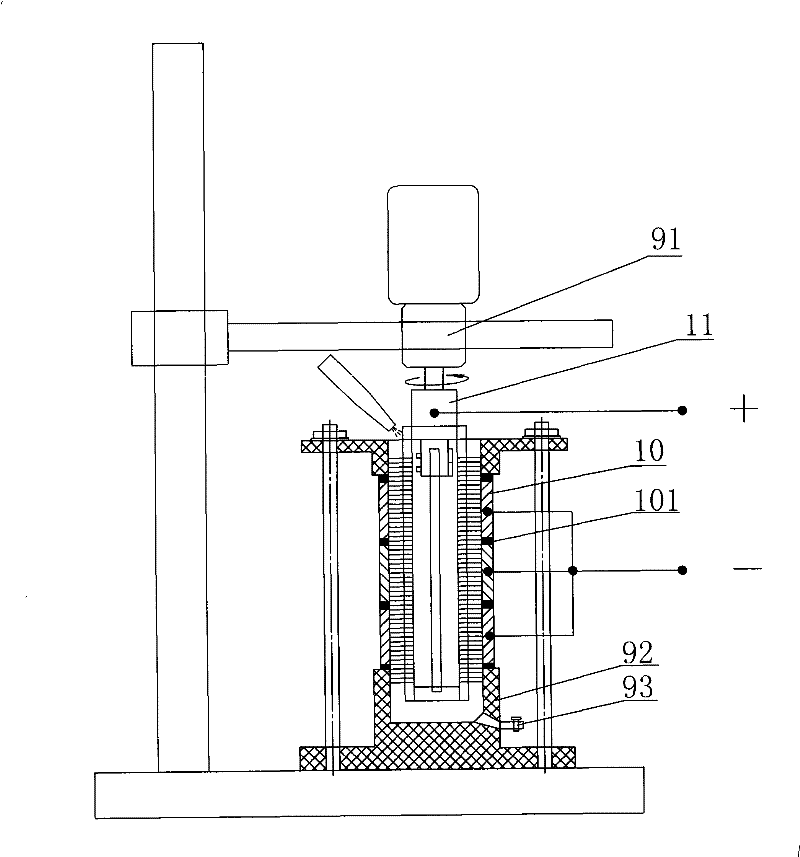 Plating pen for electro-brush plating inner bore parts