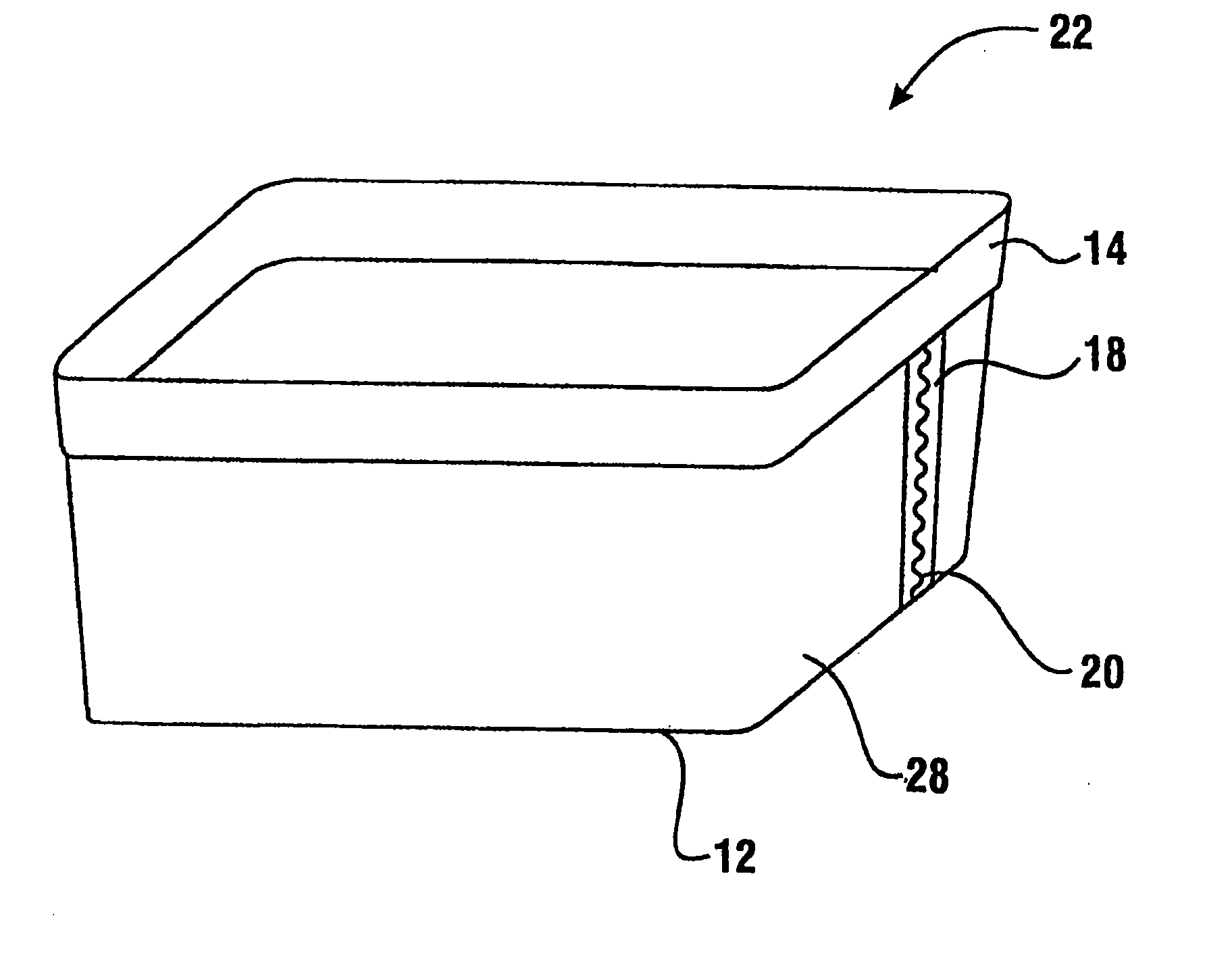 Label ledge for injection molded containers