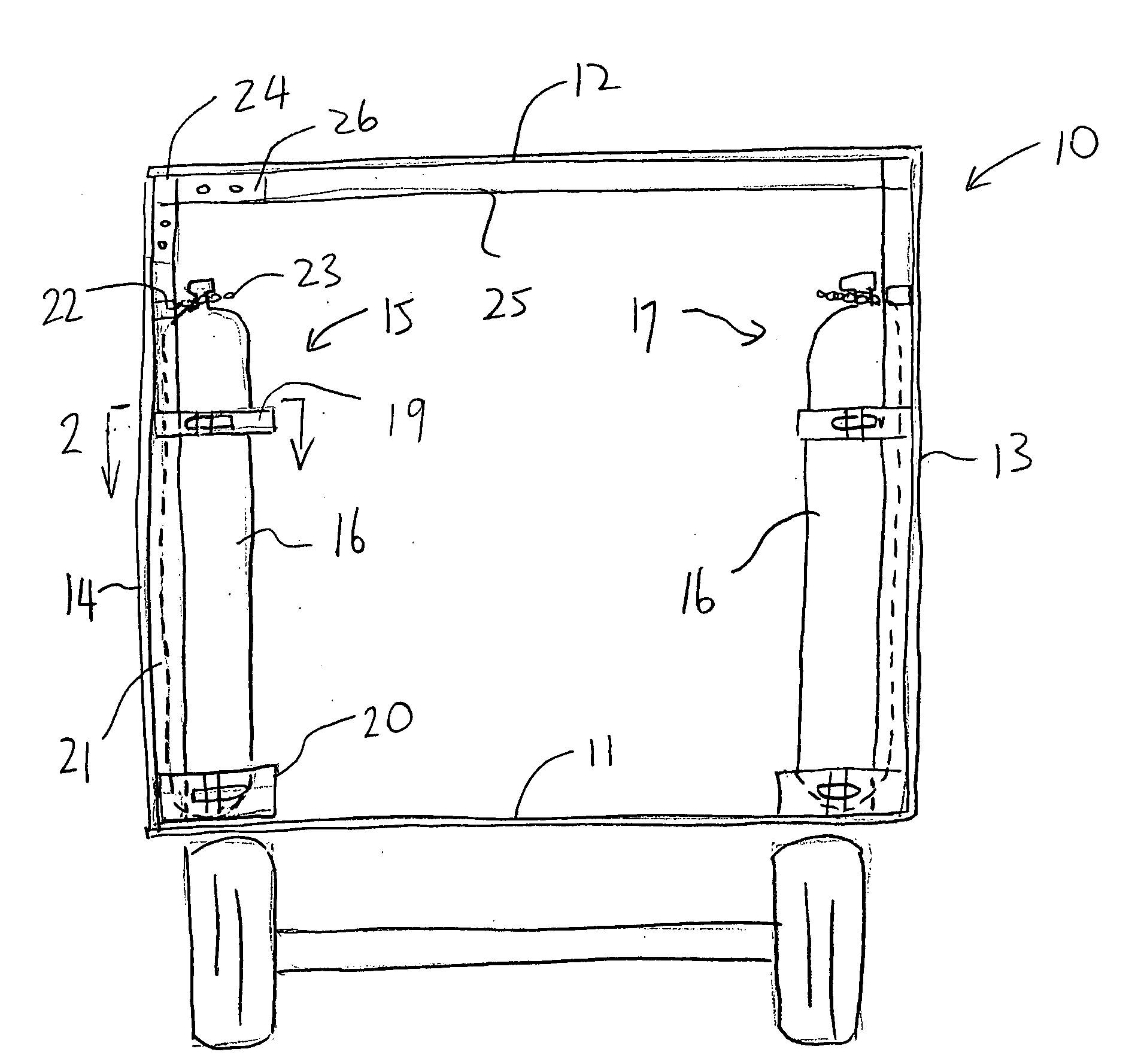 Rack for pressurized gas bottles