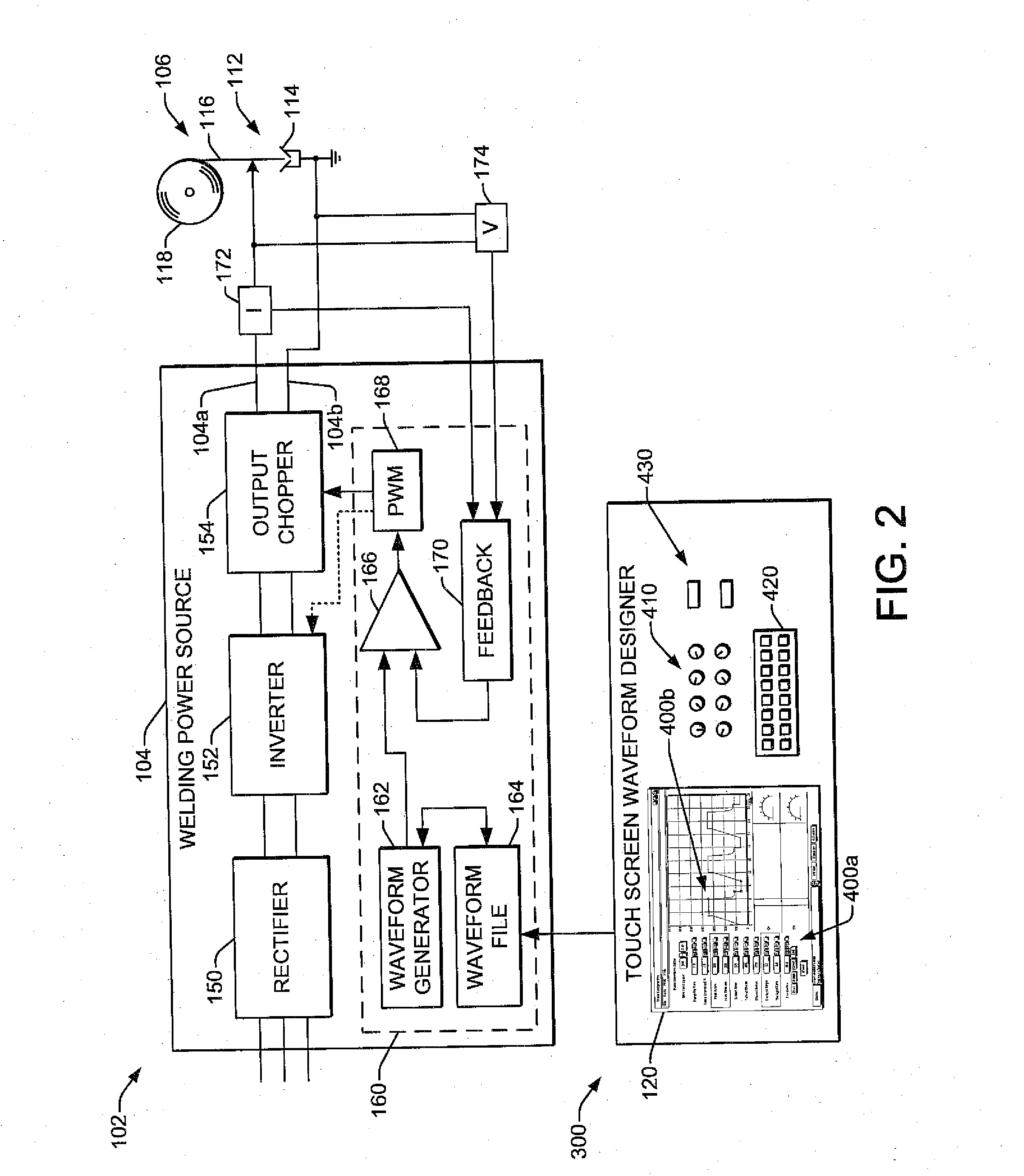 Touch screen waveform design apparatus for welders