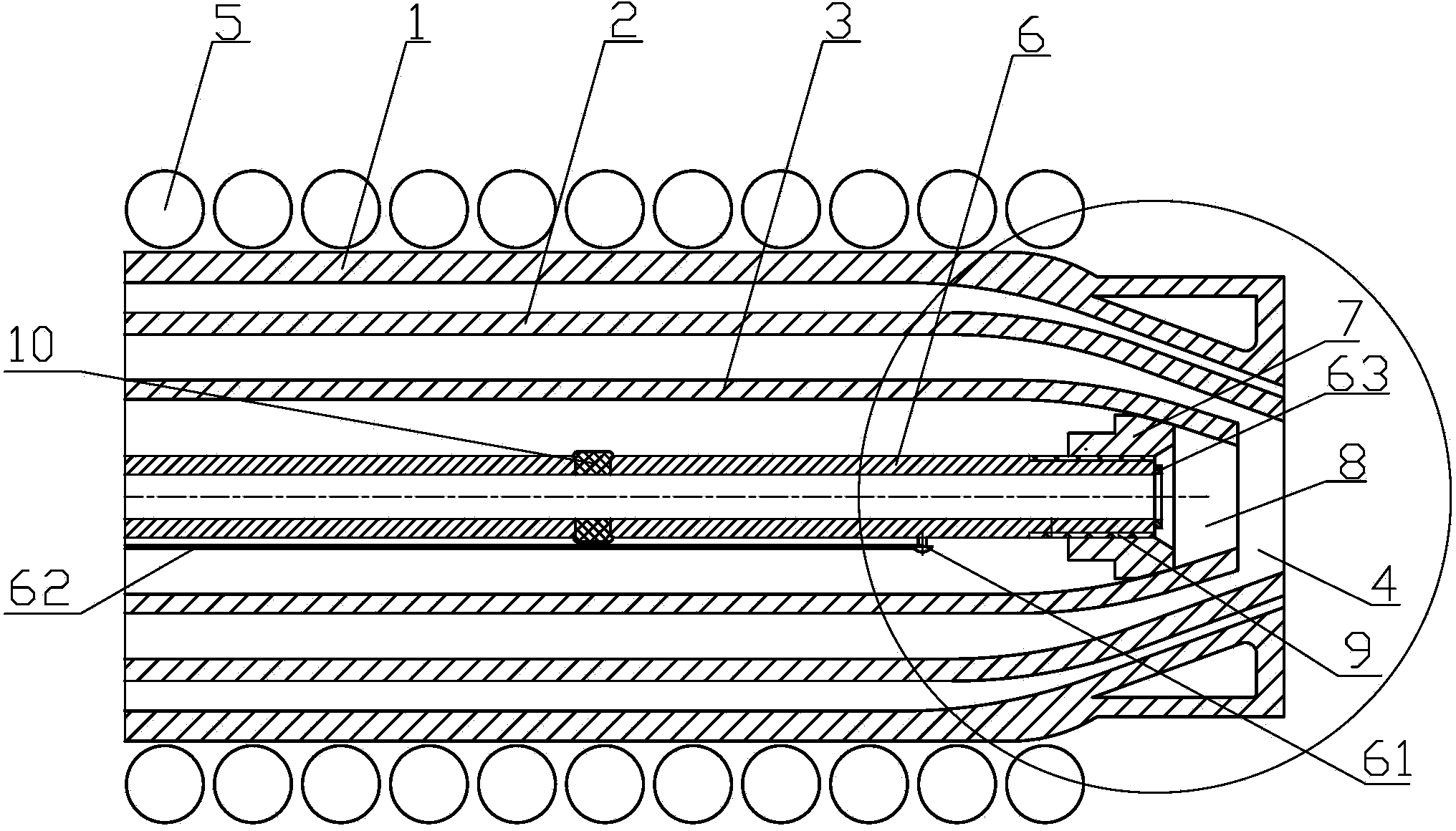 Combined type coal water slurry nozzle provided with ignition device