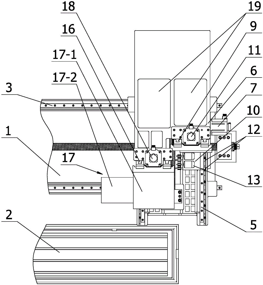 Double-milling head machining device