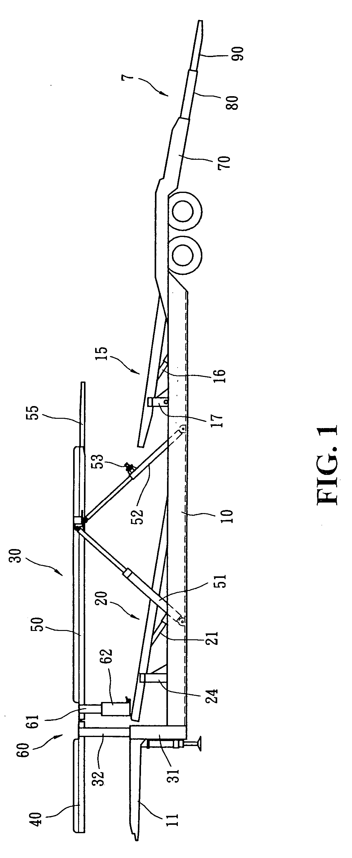 Truck trailer for vehicle transportation