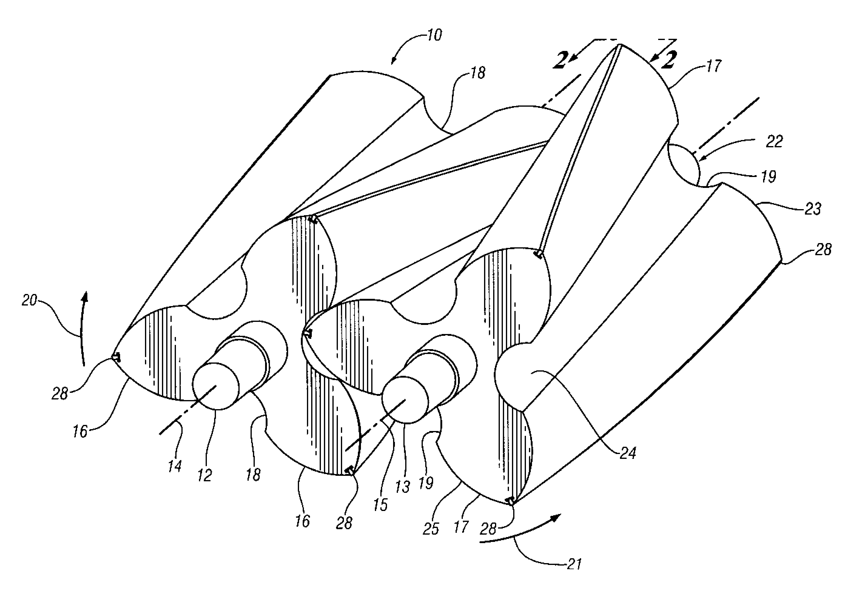 Supercharger with outlet bars for rotor tip seal support