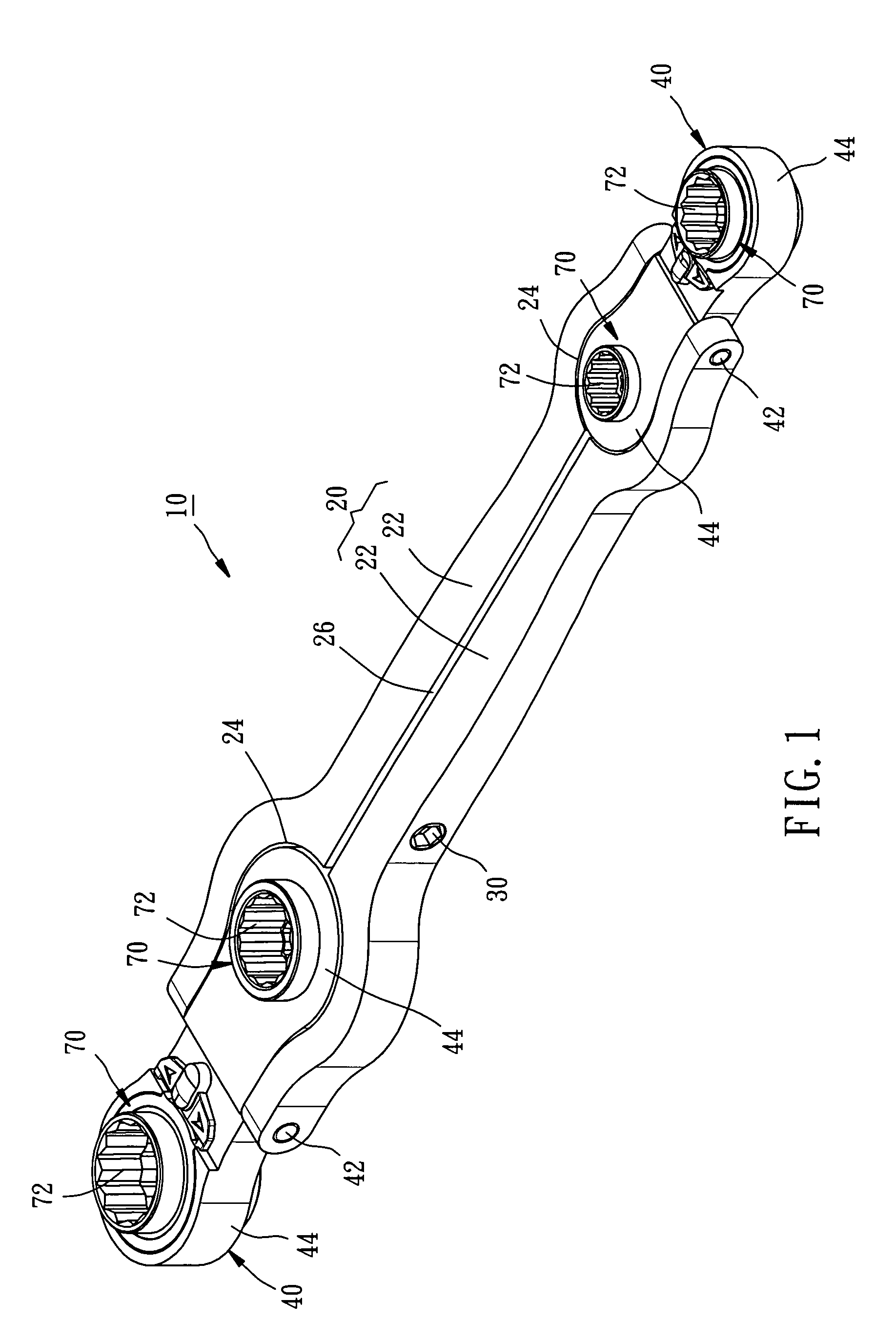 Wrench for different-sized nuts