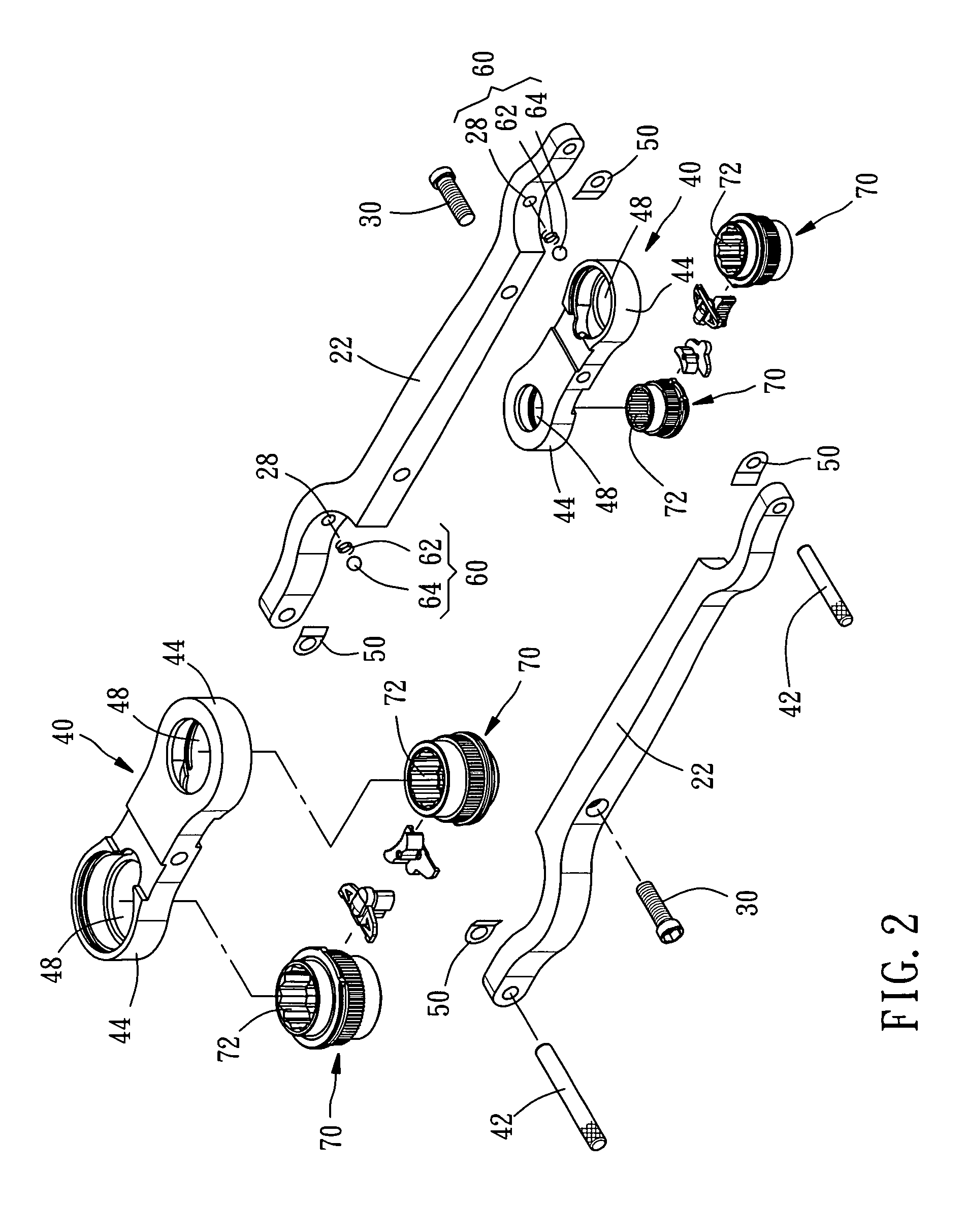 Wrench for different-sized nuts