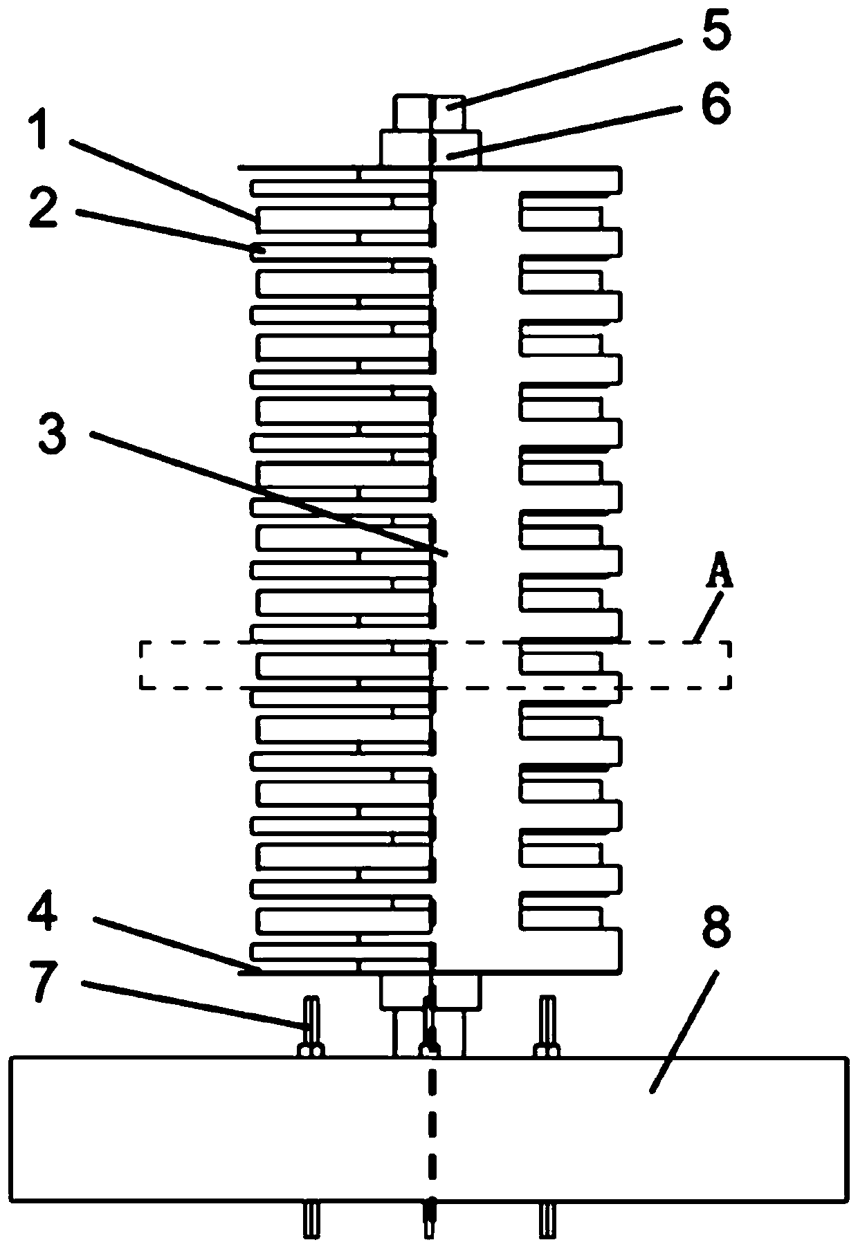 Sheet-shaped stacked structure getter pump