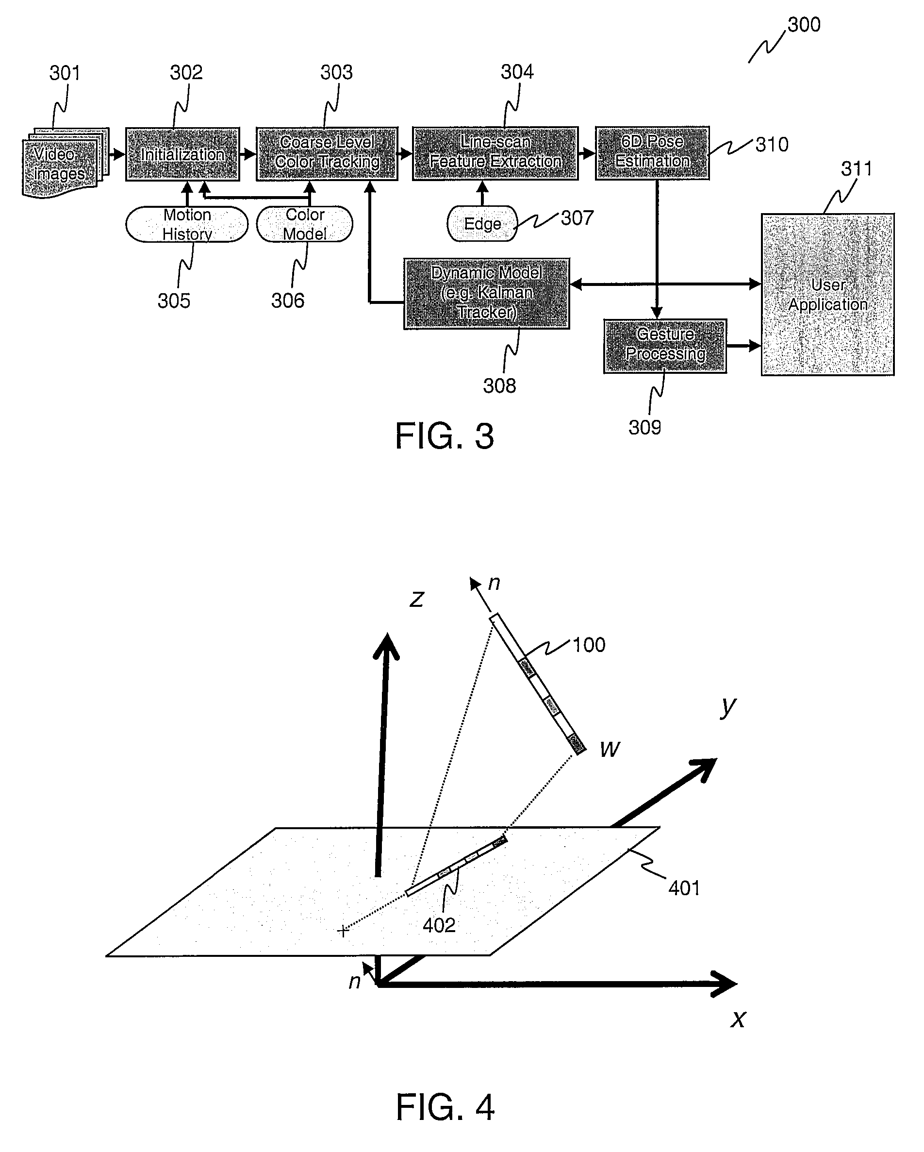 Featured wands for camera calibration and as a gesture based 3D interface device