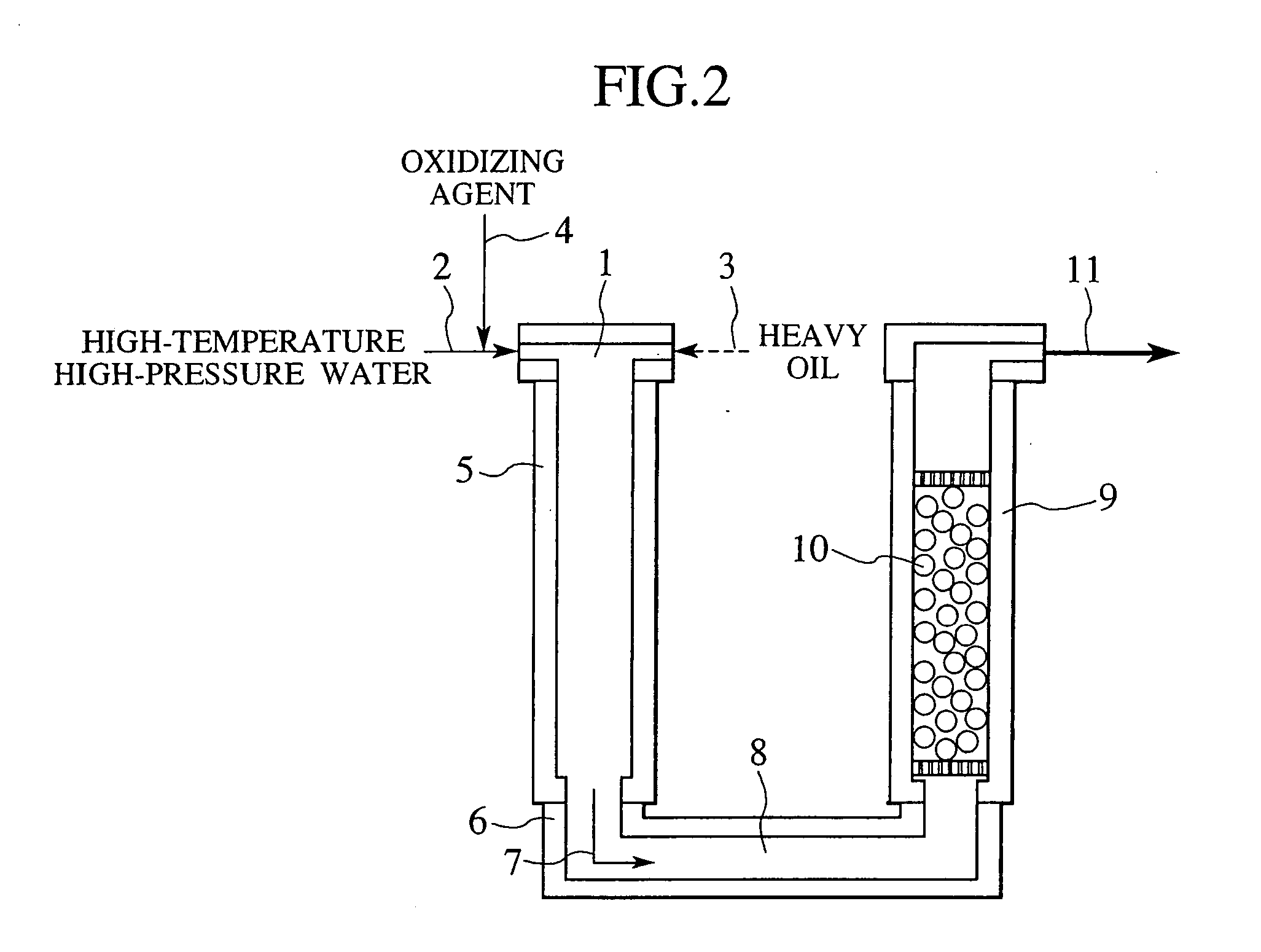 Process and apparatus for treating heavy oil with supercritical water and power generation system equipped with heavy oil treating apparatus