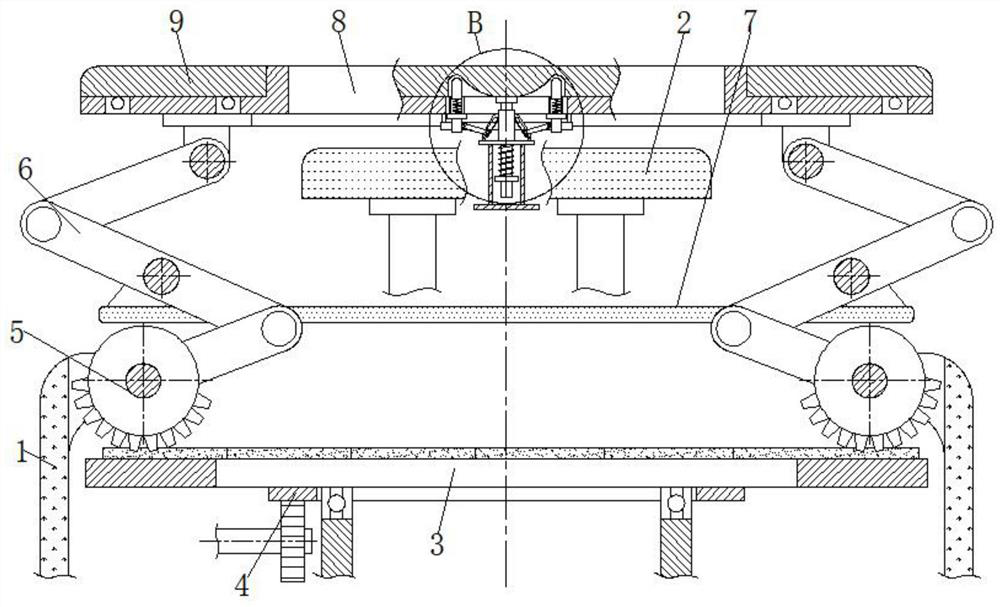 A hoisting-free device that is convenient for adjusting the assembly position of large pumps