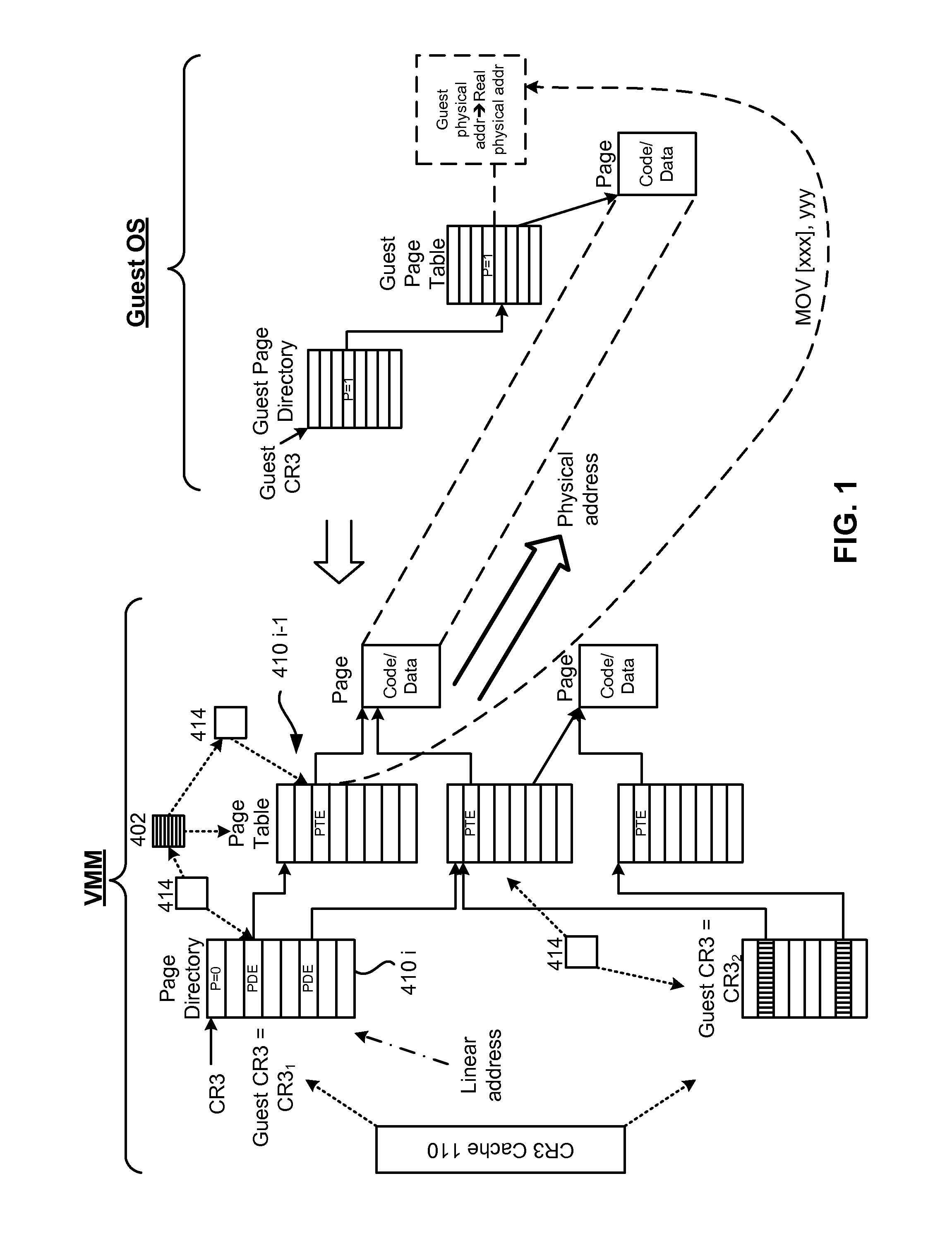 Optimization of paging cache protection in virtual environment