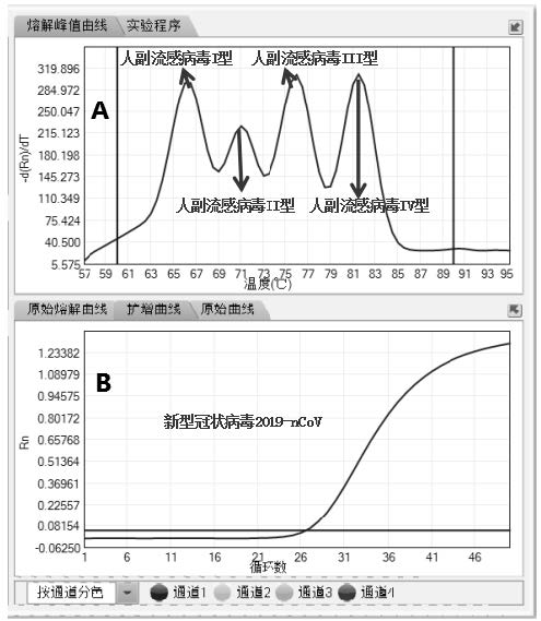 Composition, test kit and method for detecting and typing 10 kinds of respiratory tract related viruses, and application of composition