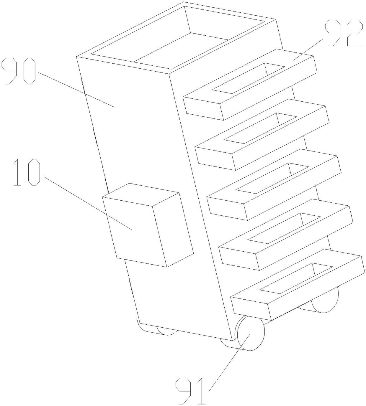 Lower mould base mechanism capable of automatically collecting materials