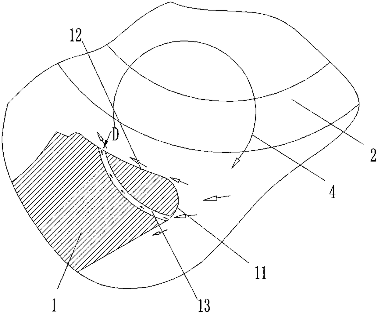 Volute tongue, cross-flow fan and air conditioner