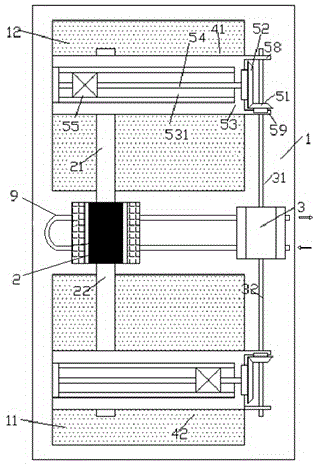 Hydraulic cylinder block weld joint welding device with cooling water pipe