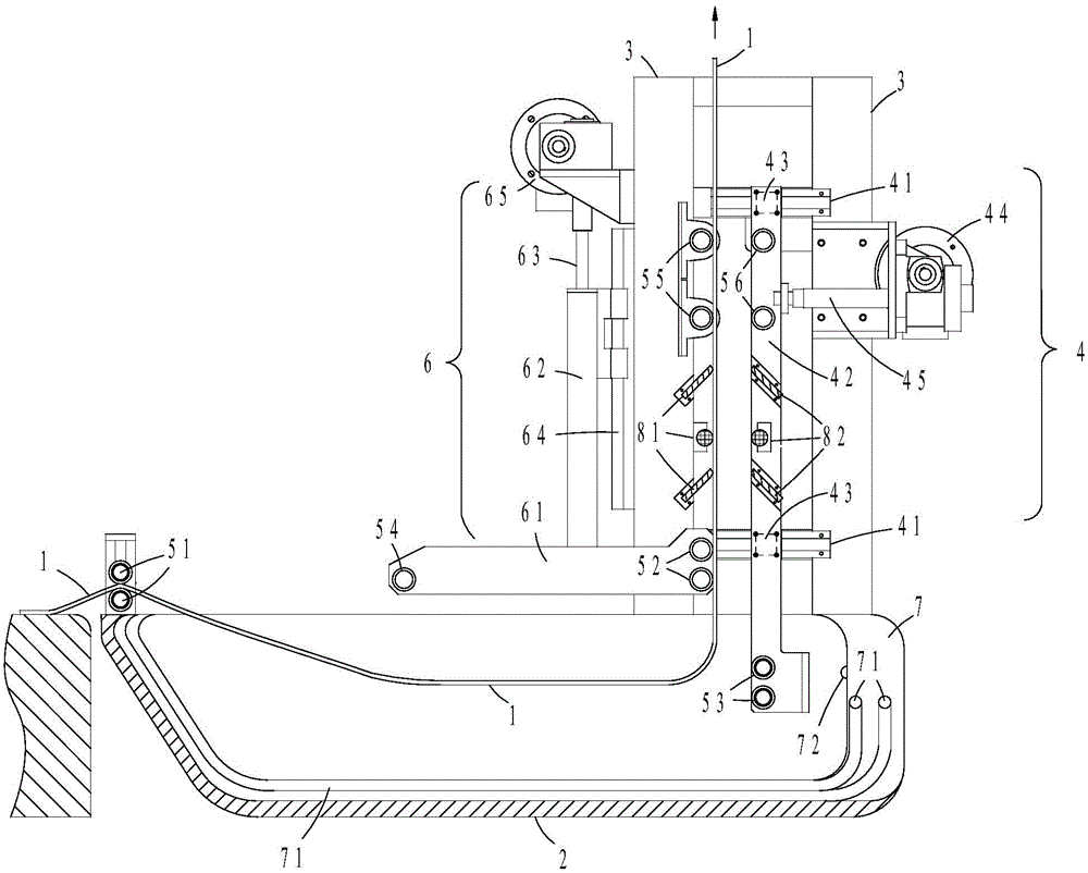 Feeding device for seamless air duct cloth production