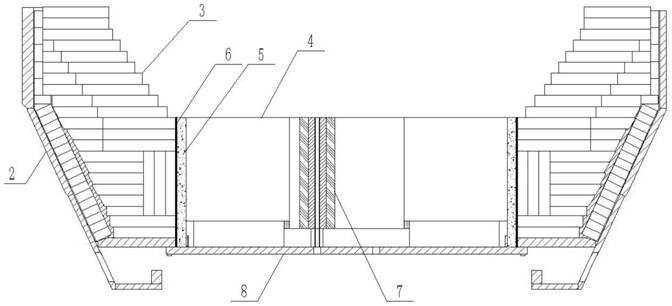 Converter with replaceable furnace bottom and construction method for primary masonry