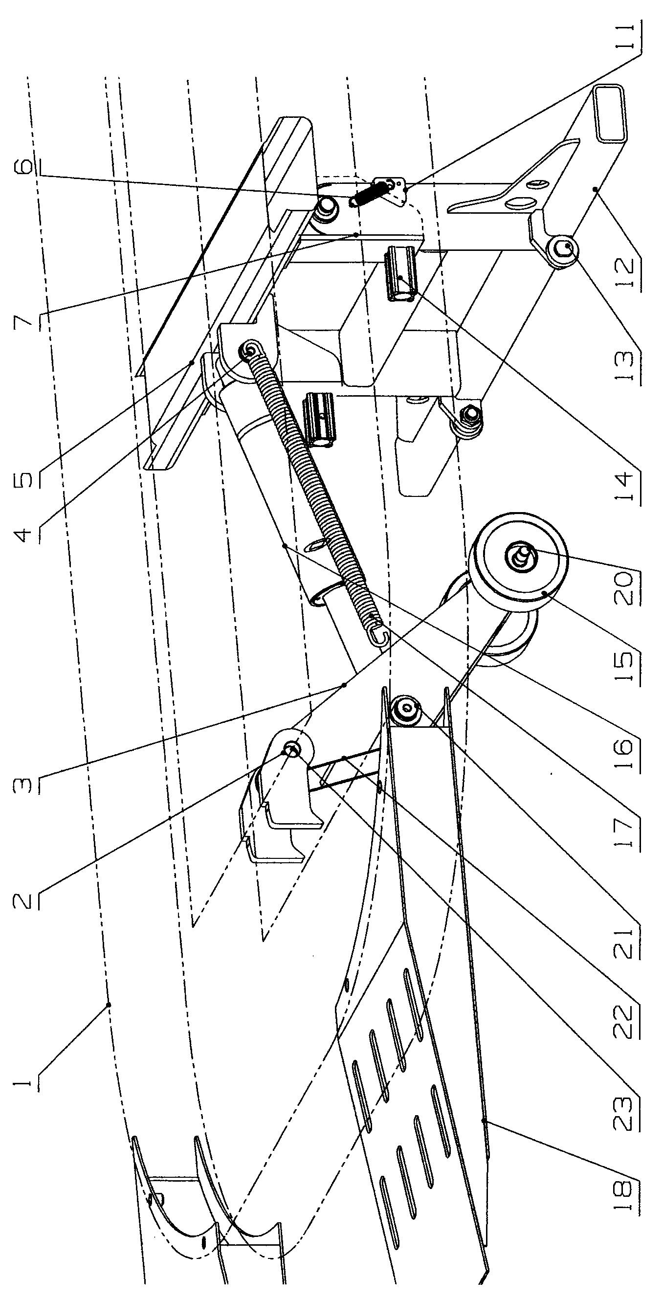 Automatic inclination lifting mechanism for automobile body correcting machine