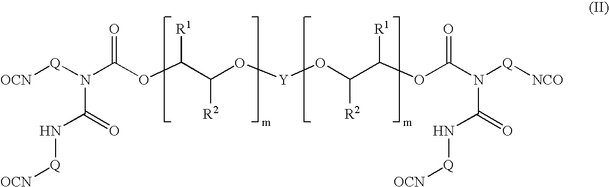 Polyether allophanates stable towards discolouration