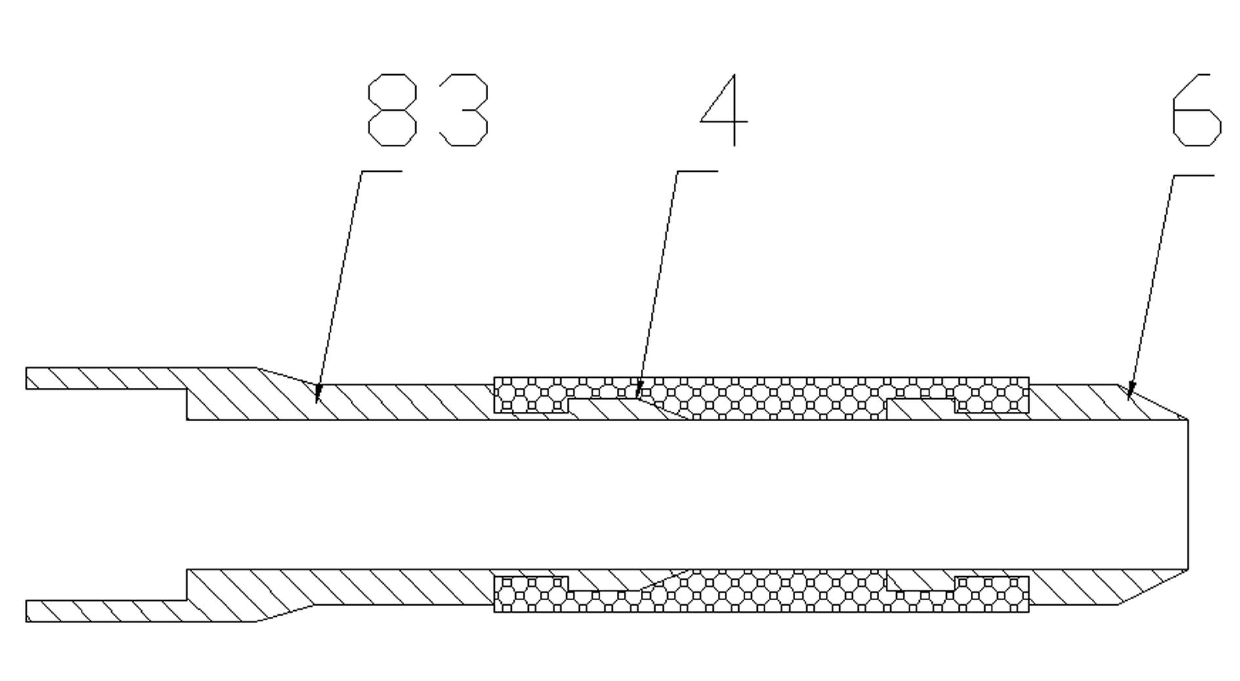 Elastic alignment pipe component for perforation of oil and gas wells