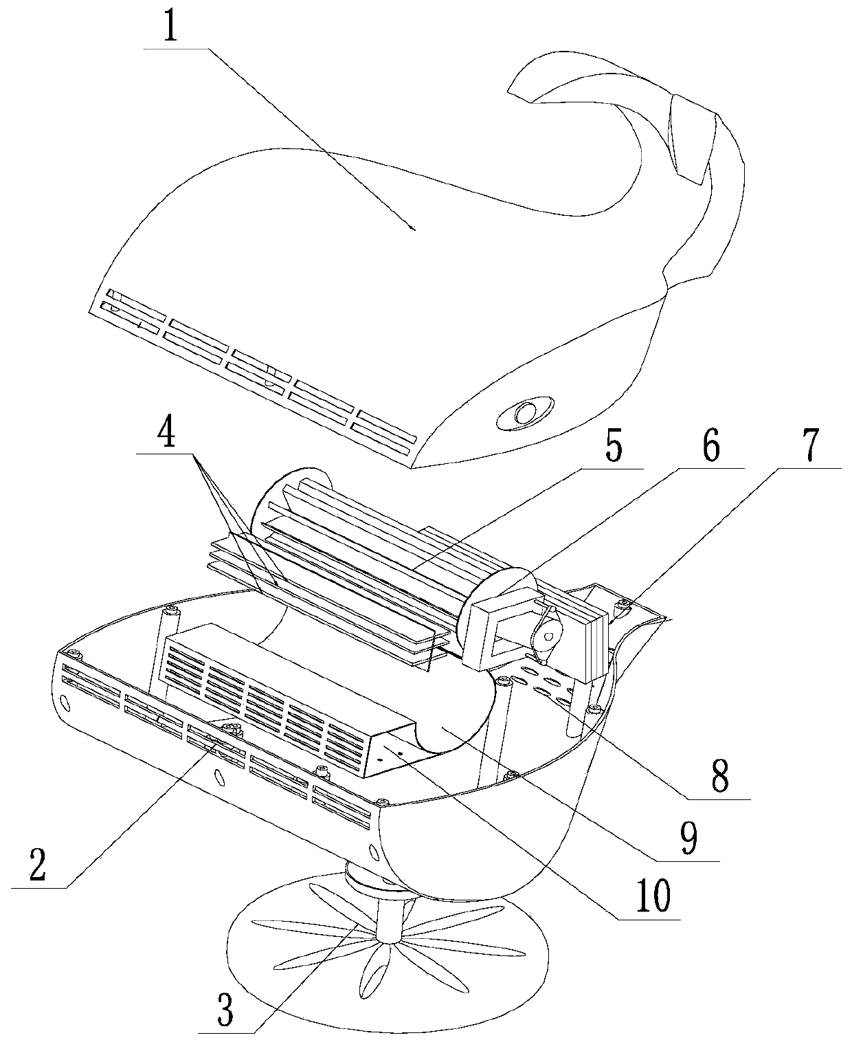 A sound-absorbing heater