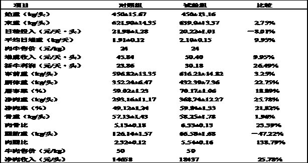 Daily diet for fattening cattle in spring and autumn