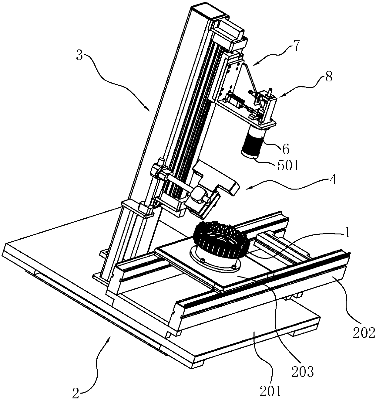 Guiding pressing-assembling and detecting device for special-shaped seal ring