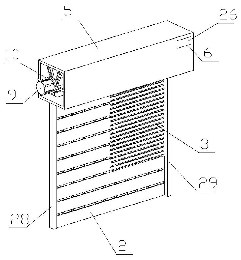 A fire-resistant rolling shutter door that is convenient for fire fighting