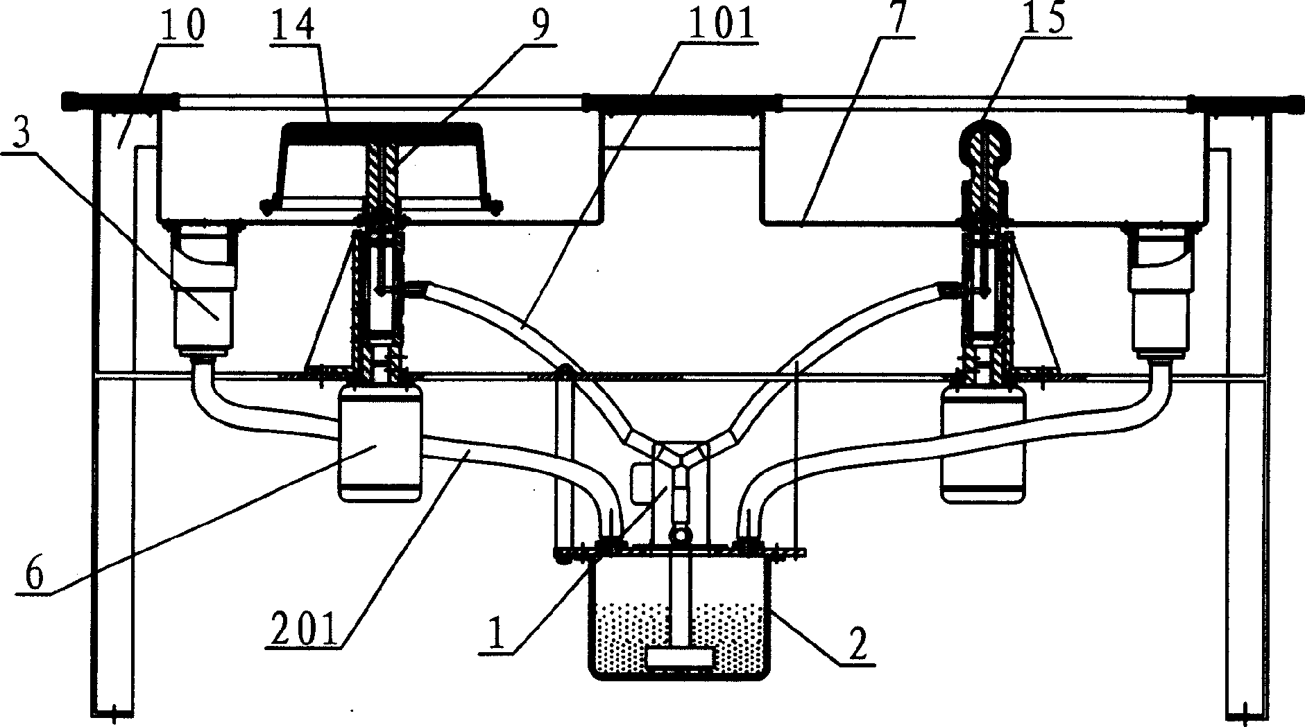 Two-site polishing machine