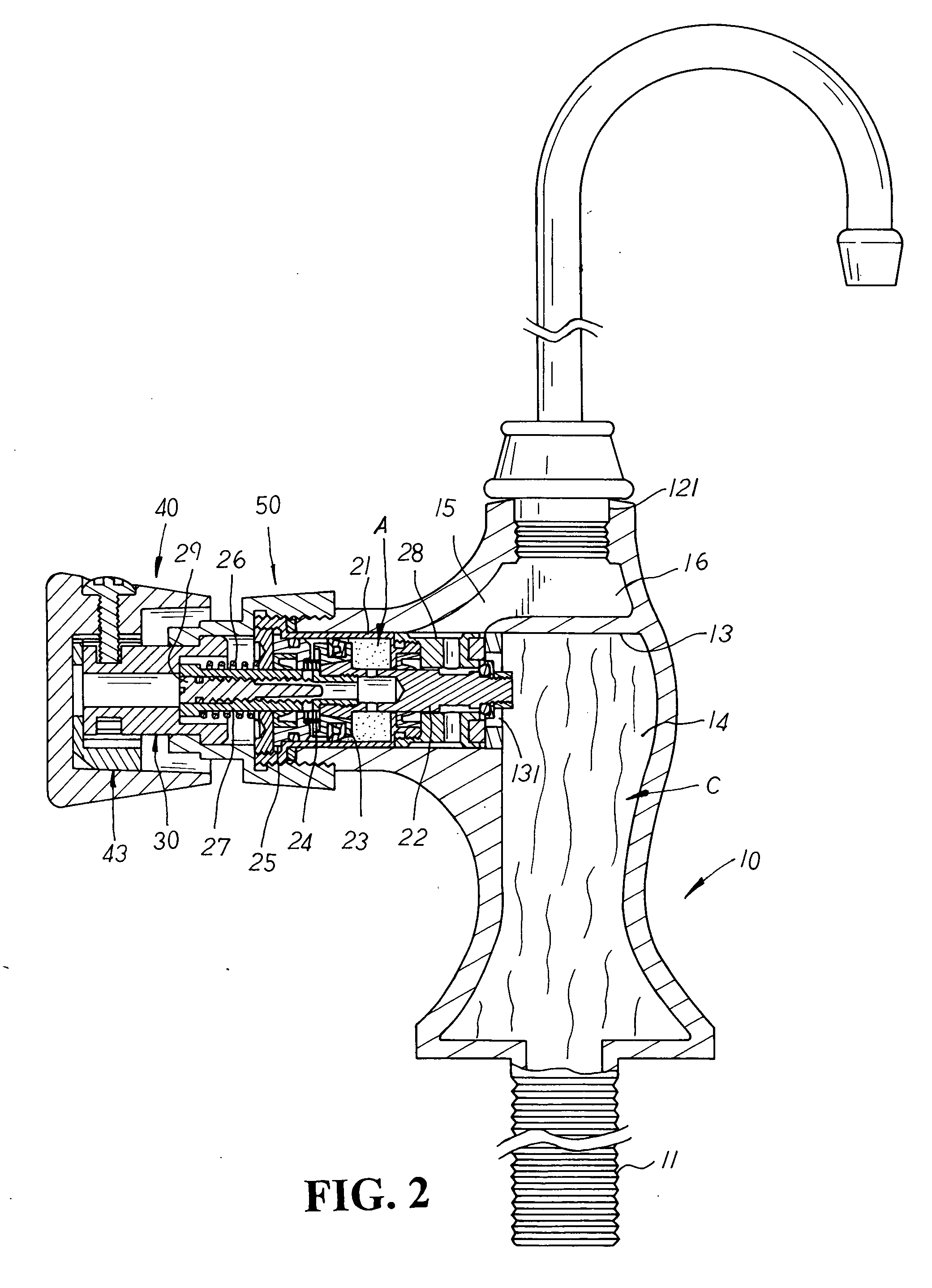 Oil-hydraulic type automatic shutoff valve water-saving structure