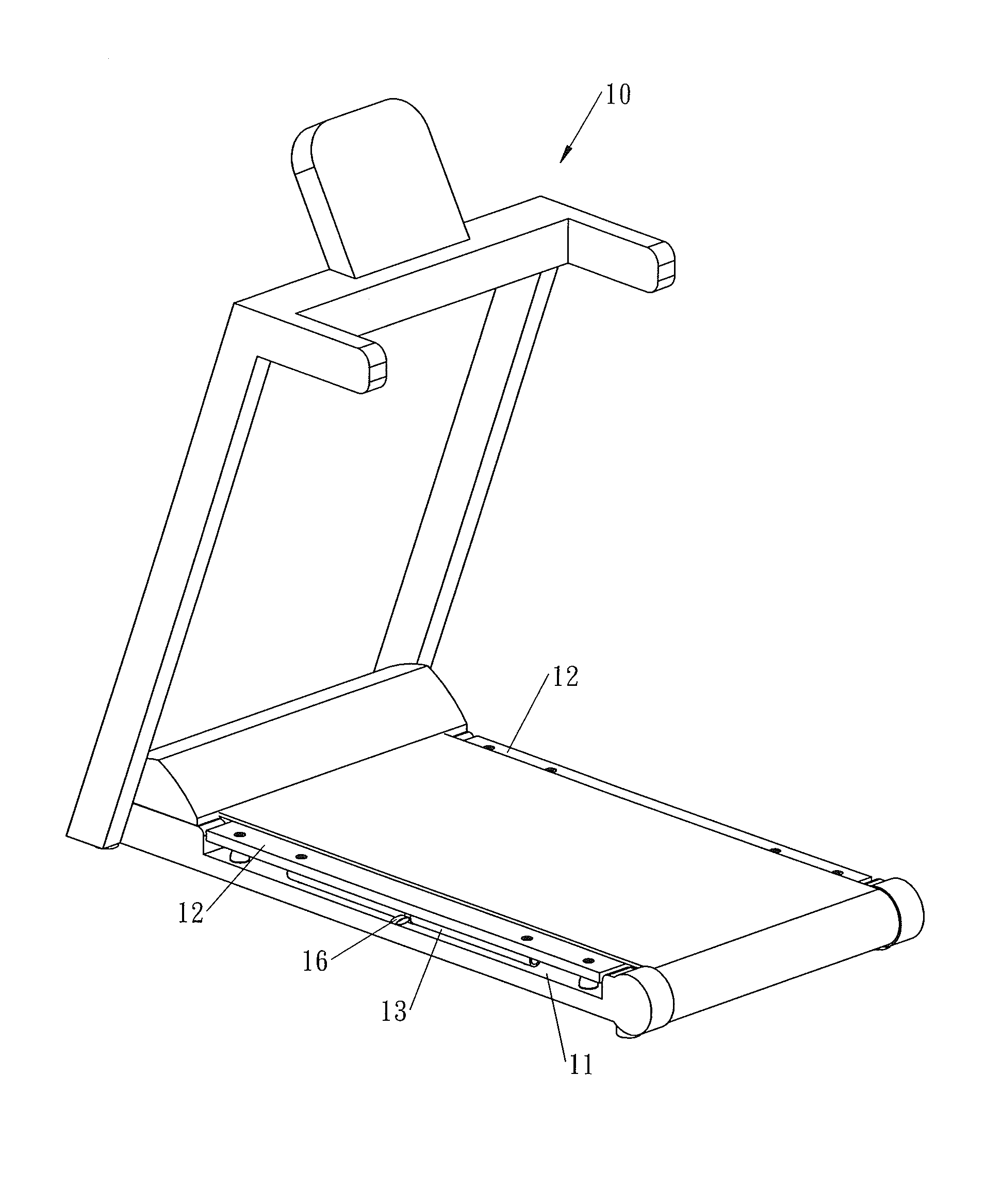 Treadmill with adjustable shock-absorbing structure