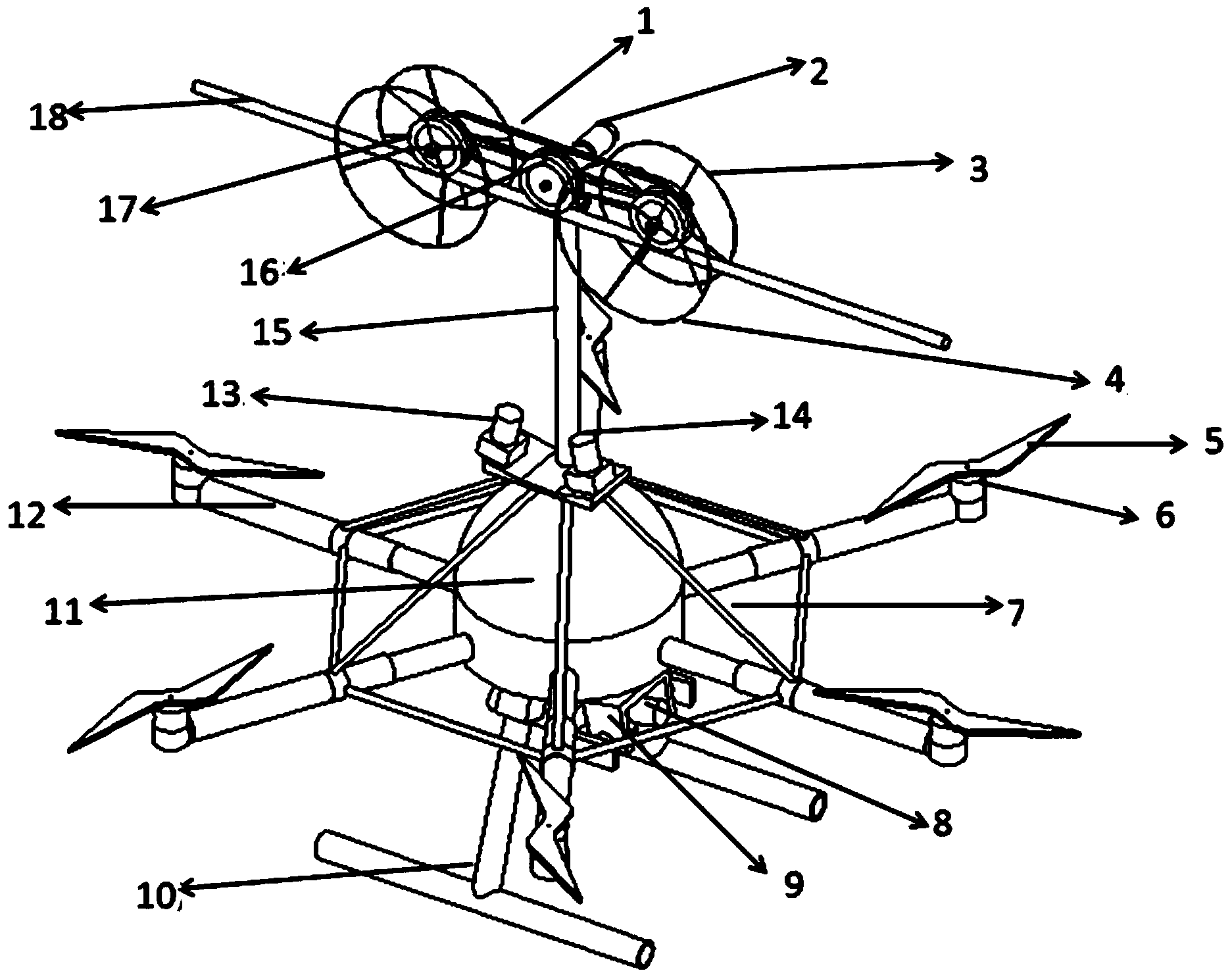 Multi-rotary-wing intelligent inspection robot for overhead line