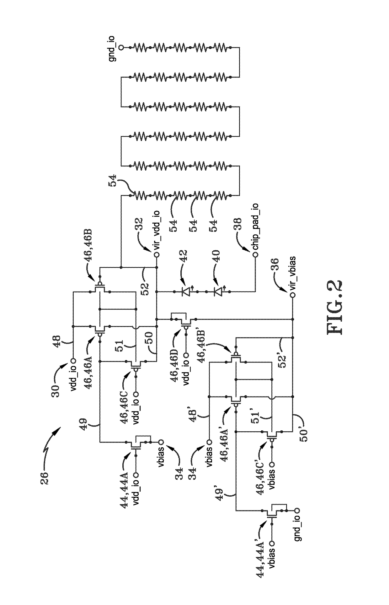 Extended voltage range coldspare tolerant off chip driver