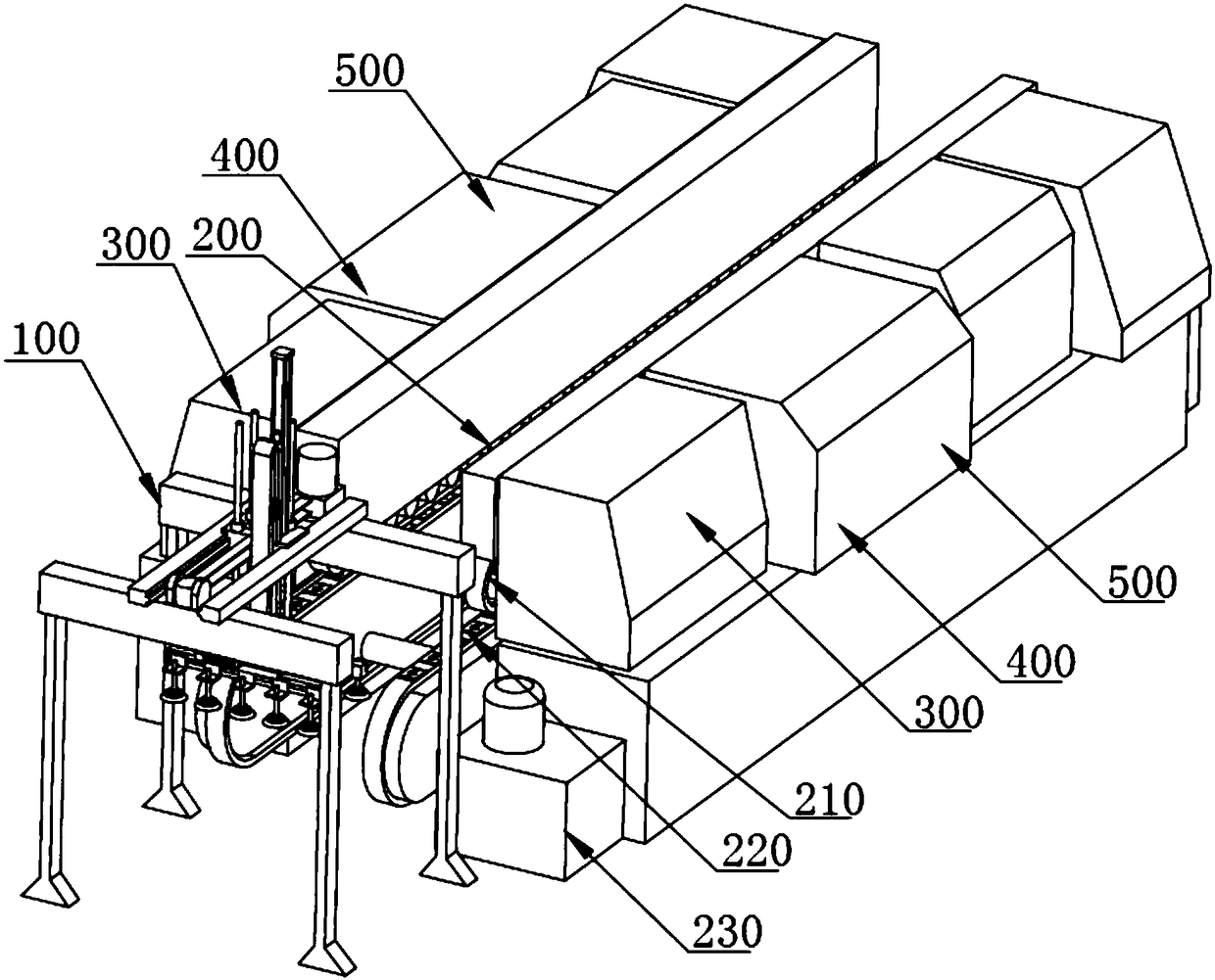 Automatic surface-cutting, edge-sealing, pressing and trimming system for boards and method comprising automatic surface-cutting, edge-sealing, pressing and trimming system