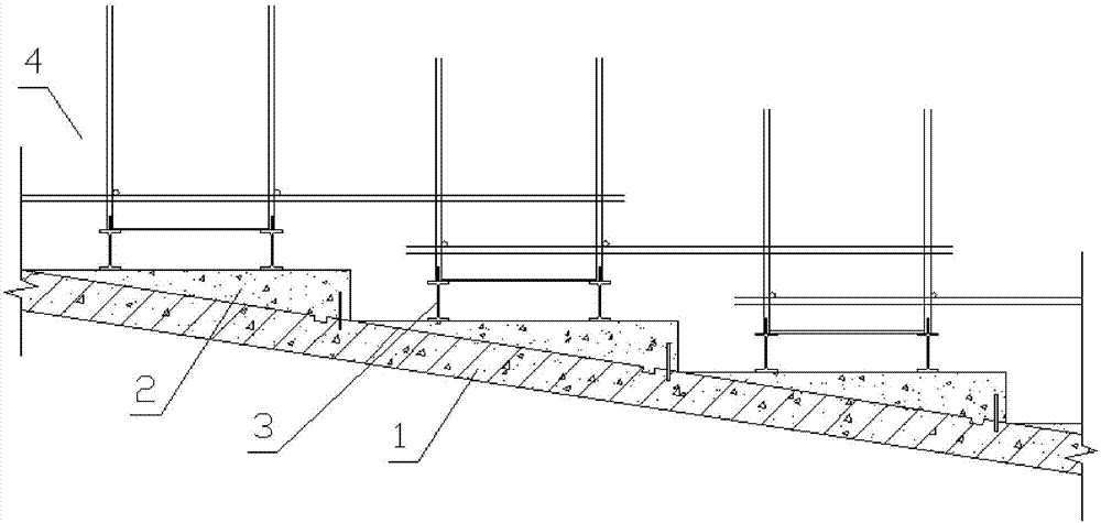 Concrete slant component upper supporting system and construction method for same