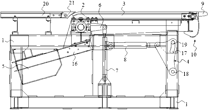 Hydraulic cage stabilizing and supporting wobble platform provided with floating rocker arm