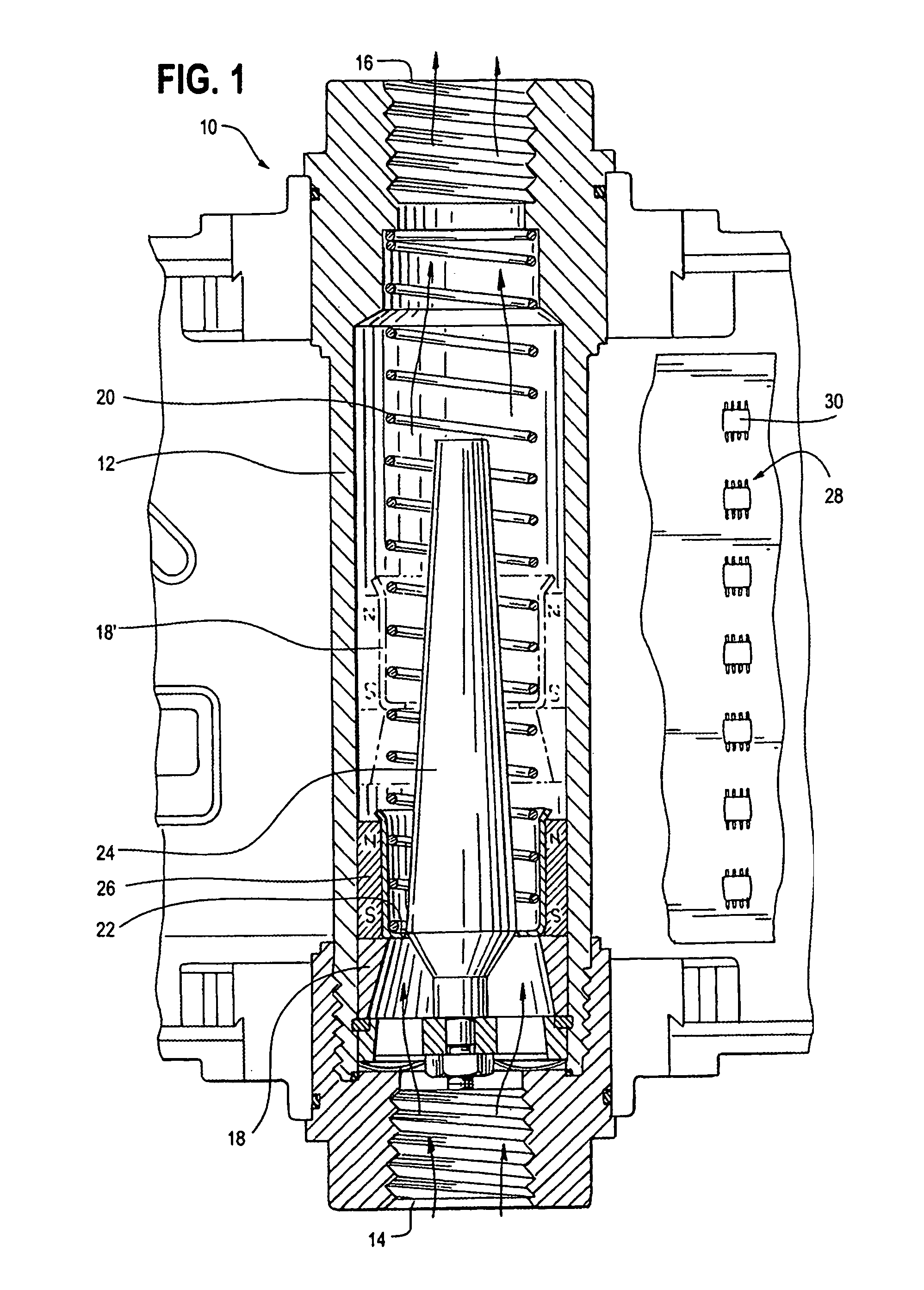 Flow meter with magnetoresistive sensors and method of measuring flow