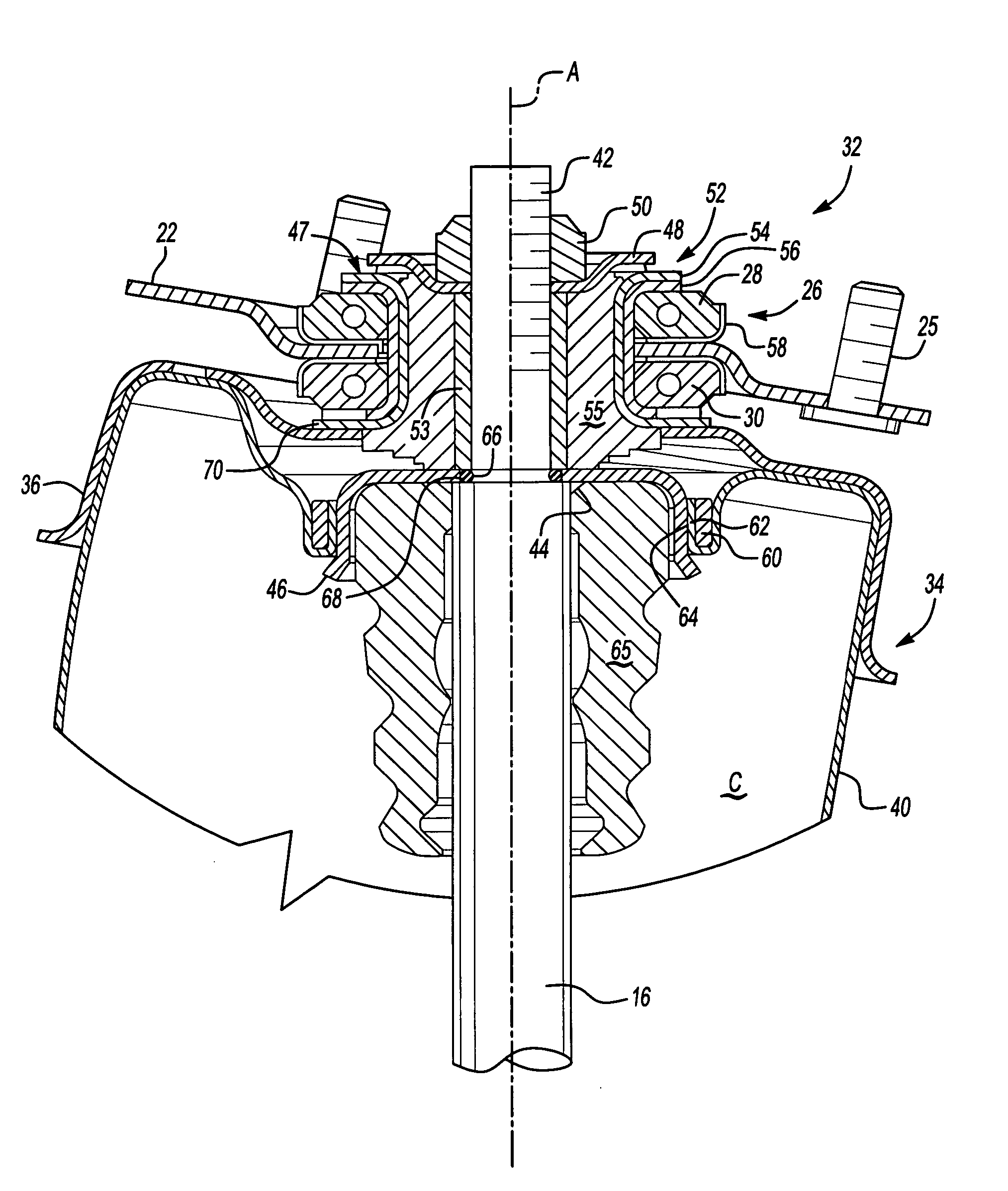 Front strut air spring suspension system