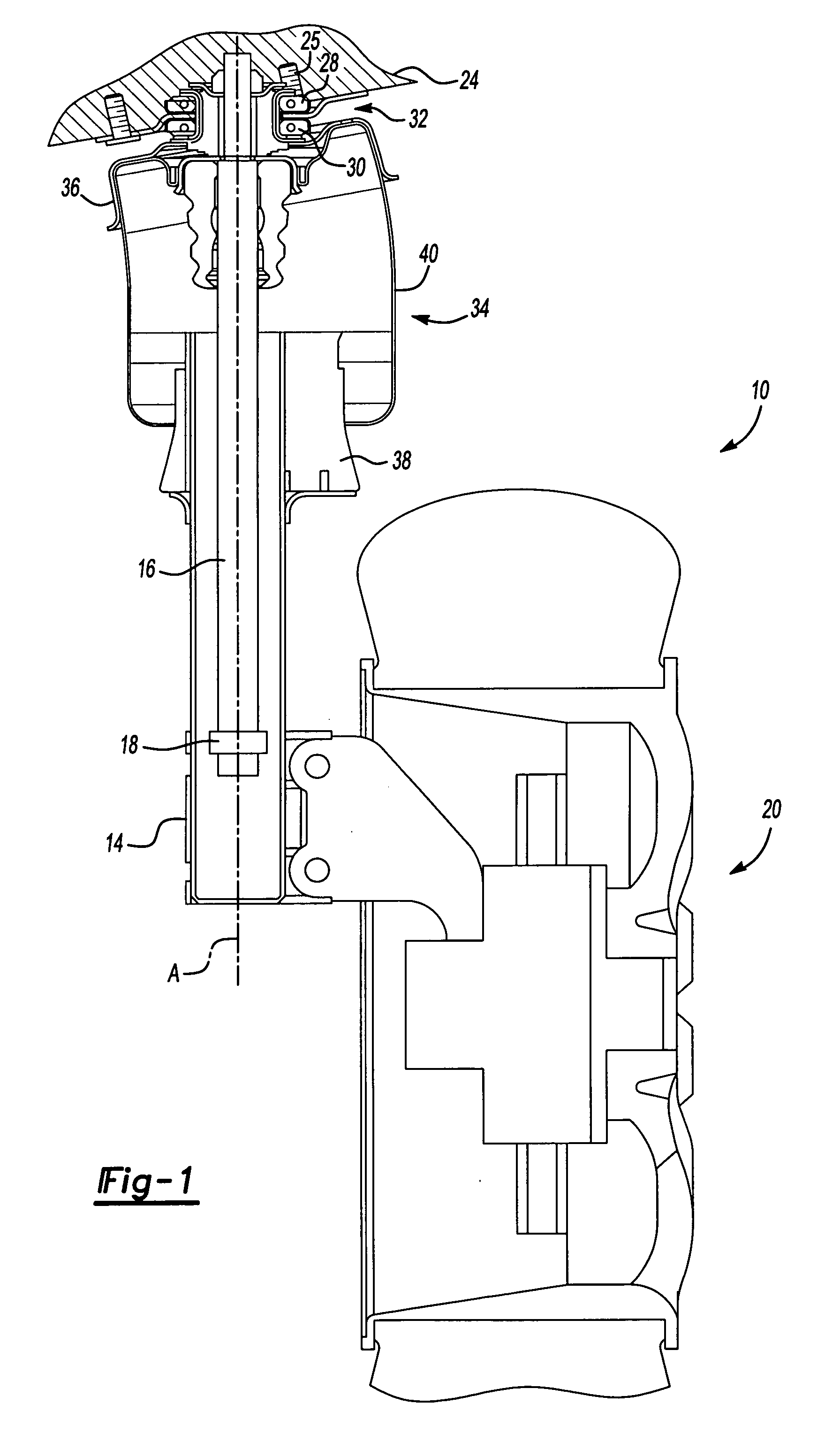 Front strut air spring suspension system