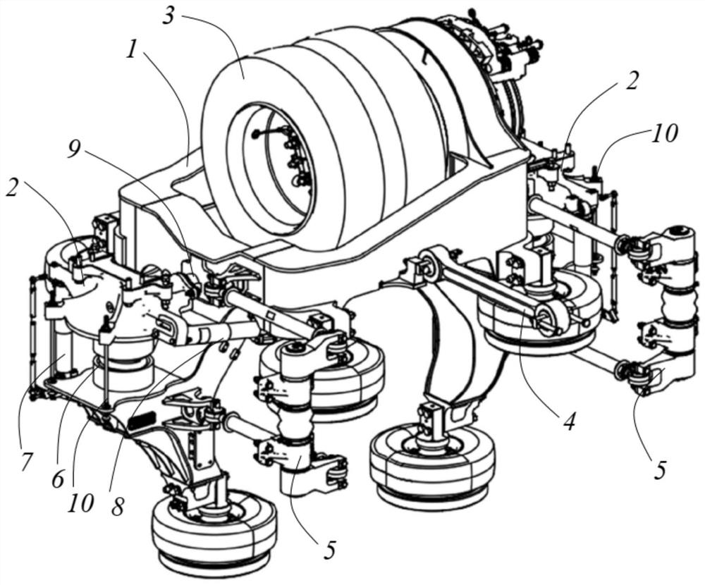 Steel spring structure, bogie and rail vehicle with same